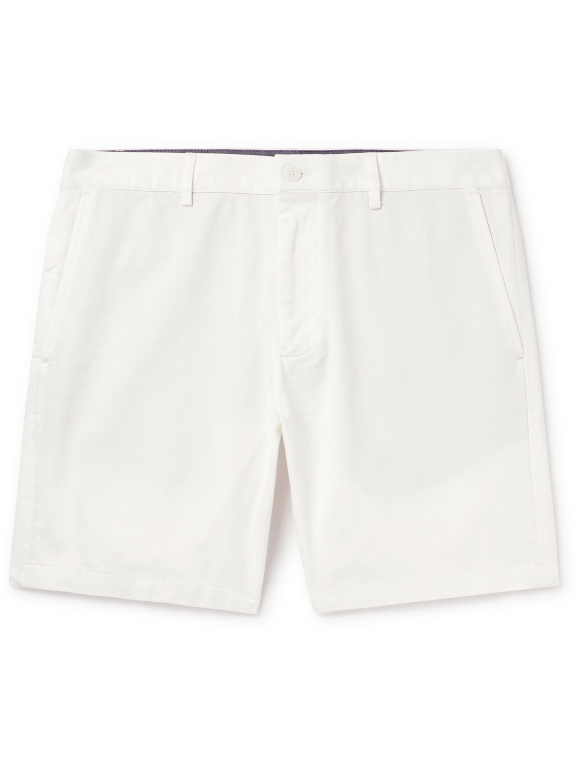 Club Monaco Baxter Straight-leg Stretch-cotton Twill Shorts In White