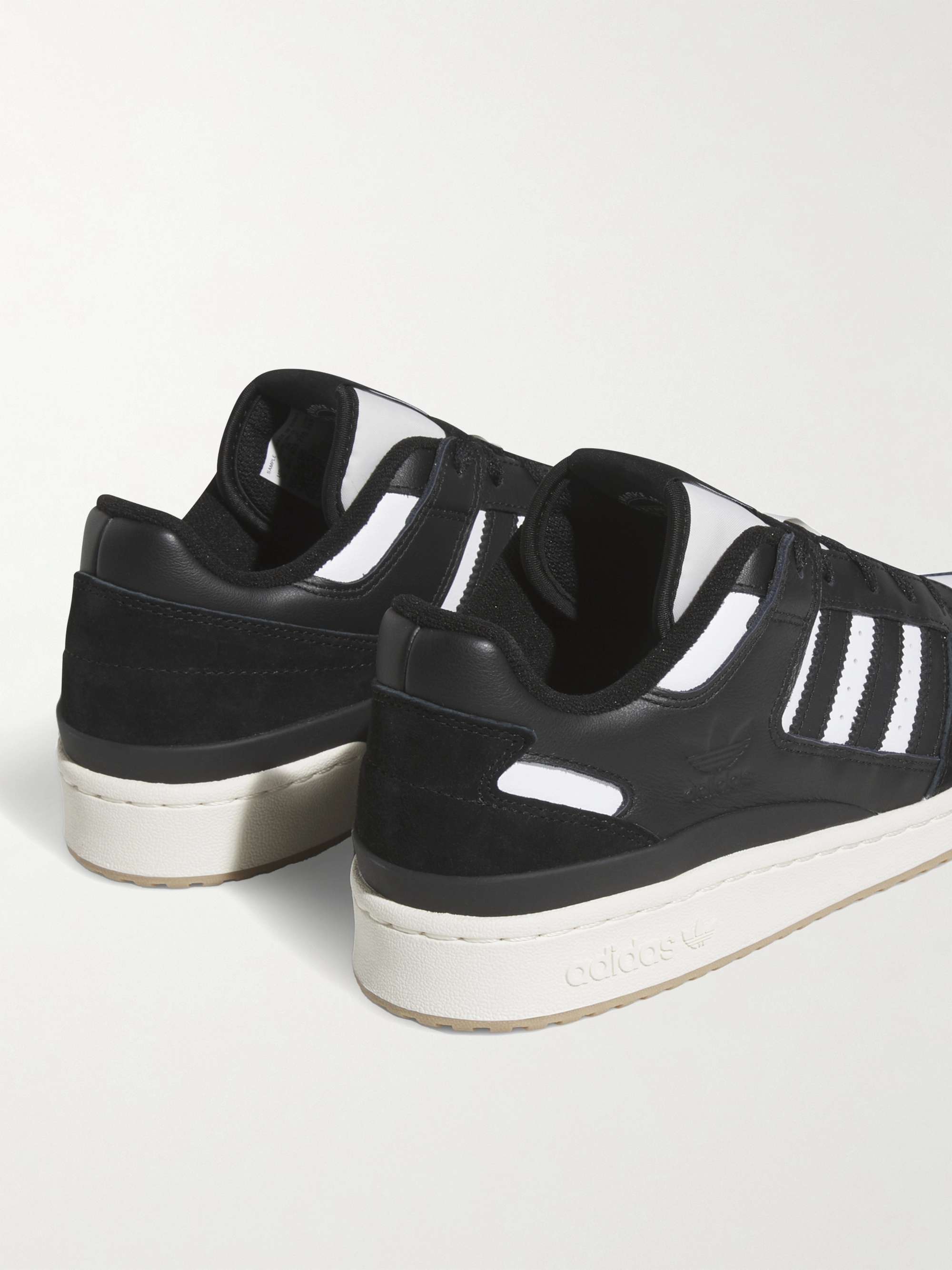 ADIDAS ORIGINALS Forum Low Suede-Trimmed Leather Sneakers