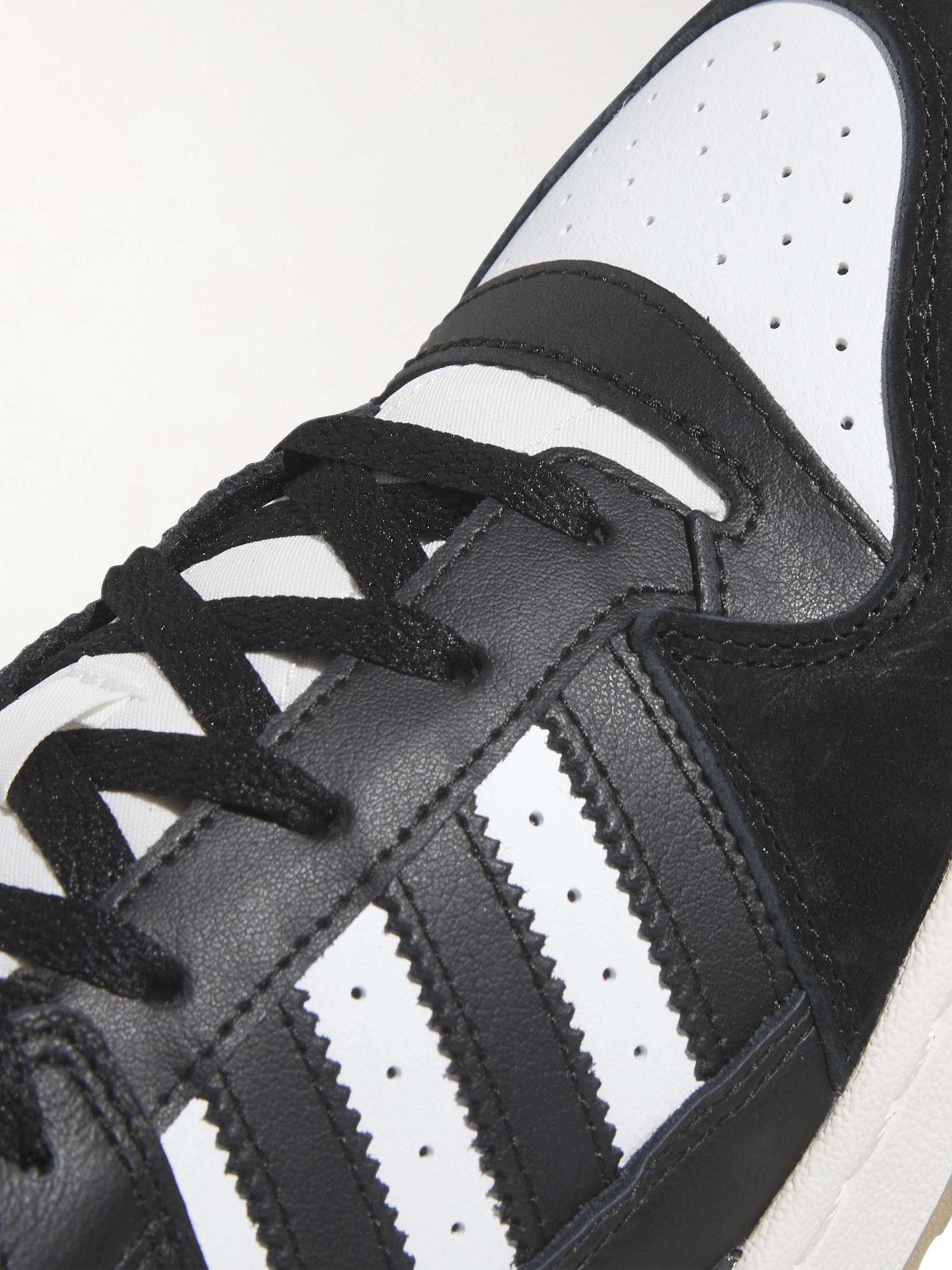 ADIDAS ORIGINALS Forum Low Suede-Trimmed Leather Sneakers