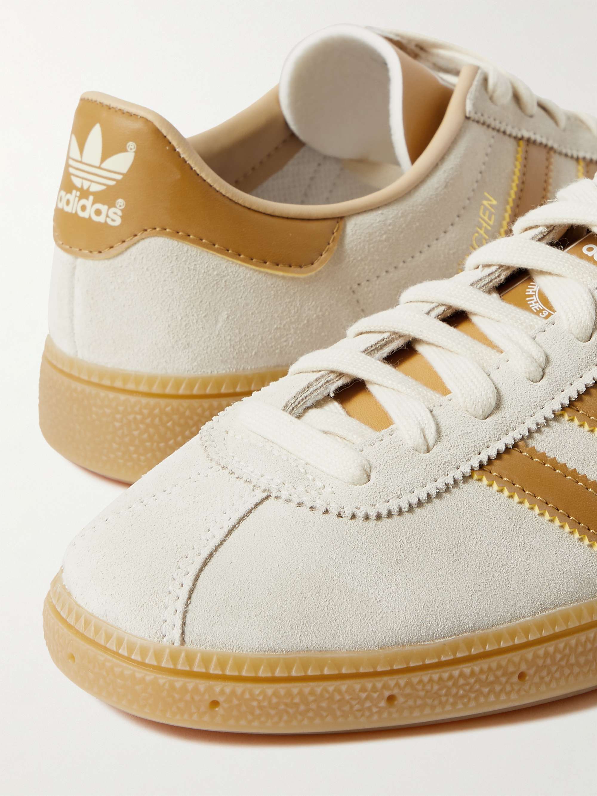 ADIDAS ORIGINALS München Leather-Trimmed Suede Sneakers