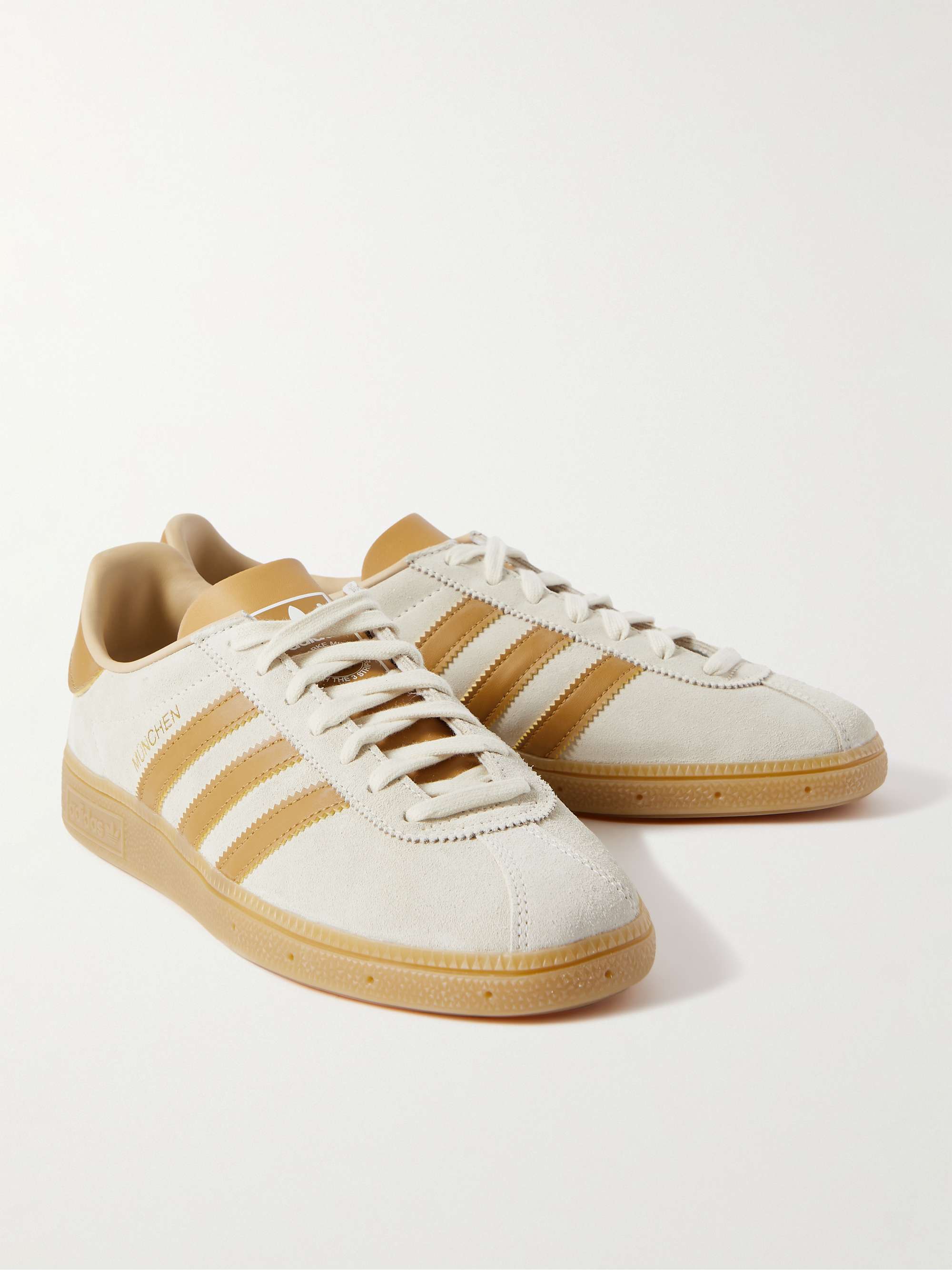 ADIDAS ORIGINALS München Leather-Trimmed Suede Sneakers