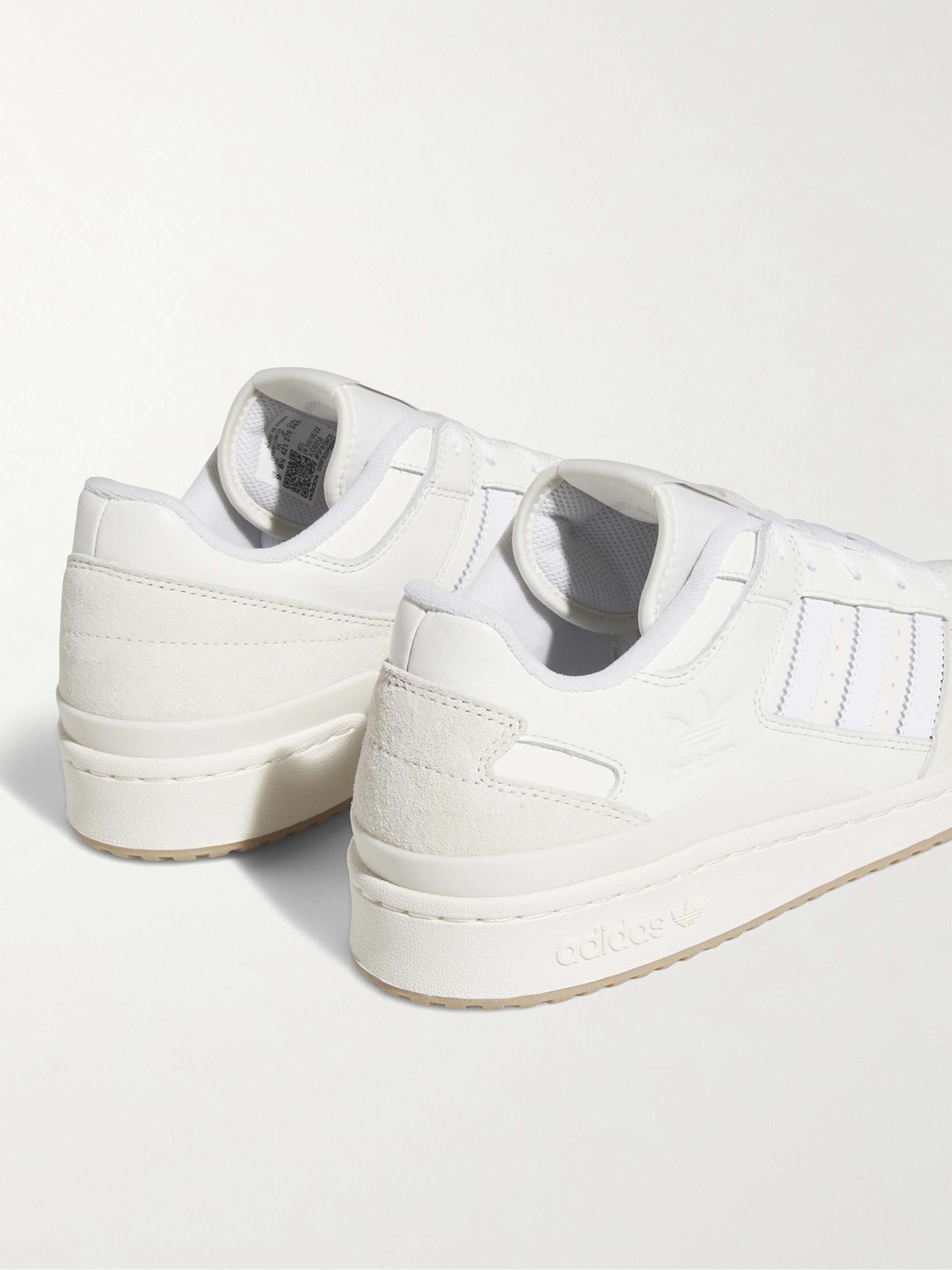 ADIDAS ORIGINALS Forum Low Suede-Trimmed Leather Sneakers