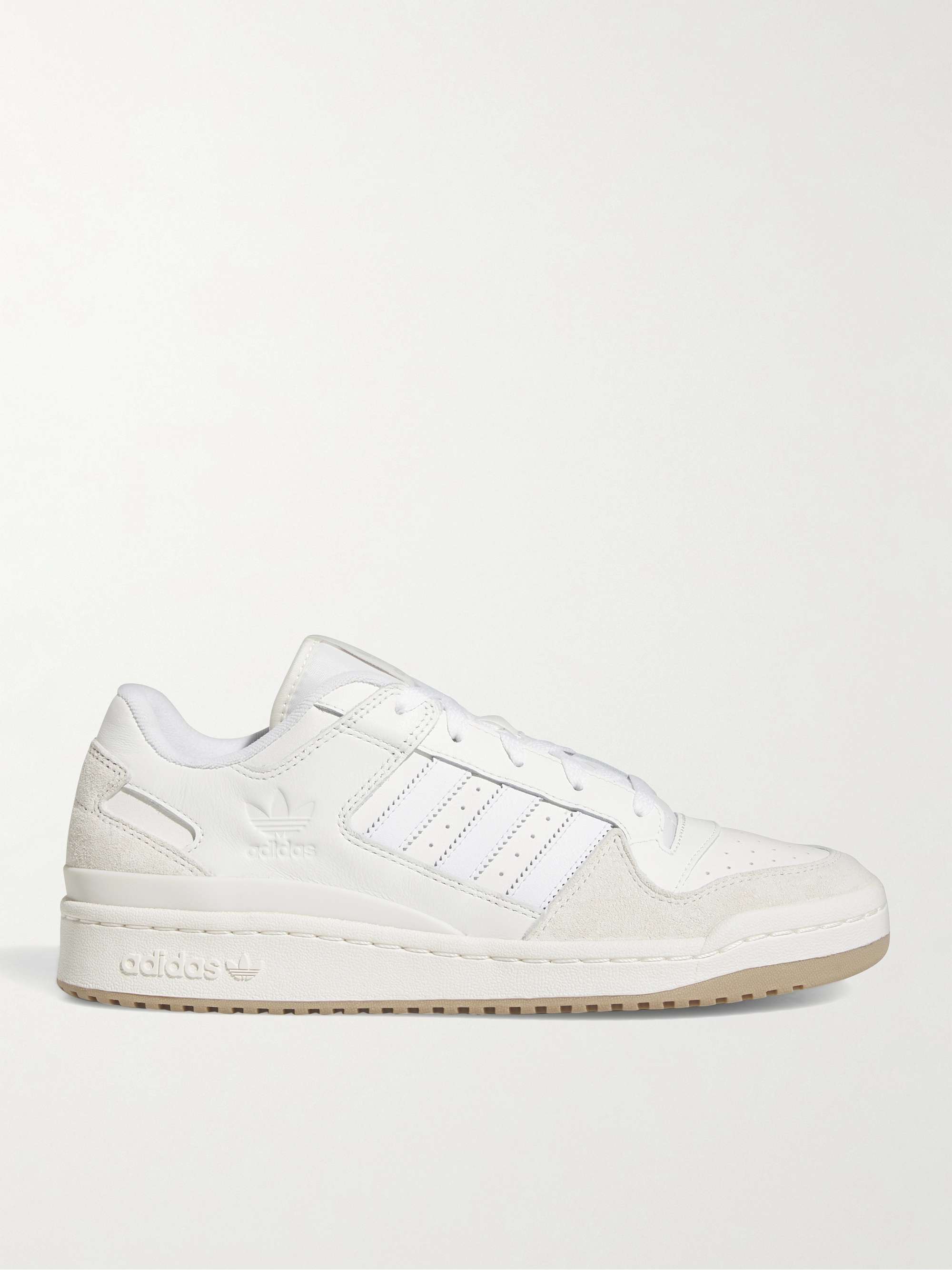 ADIDAS ORIGINALS Forum Low Suede-Trimmed Leather Sneakers