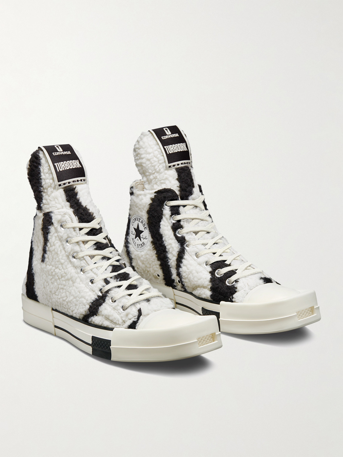 + Converse TURBODRK Chuck 70 Zebra-Print Faux Shearling High-Top Sneakers — 2