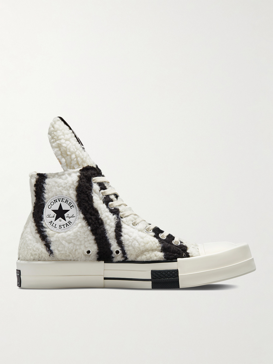 + Converse TURBODRK Chuck 70 Zebra-Print Faux Shearling High-Top Sneakers