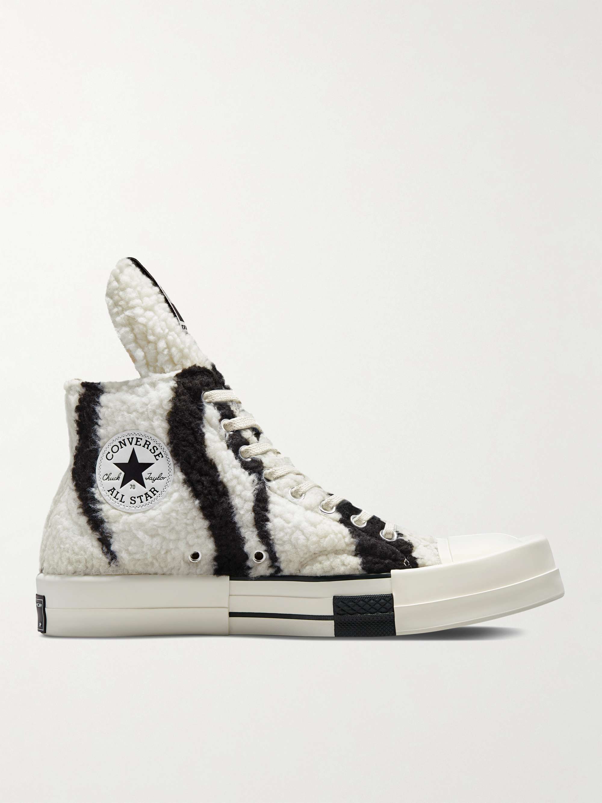 + Converse TURBODRK Chuck 70 Zebra-Print Faux Shearling High-Top Sneakers