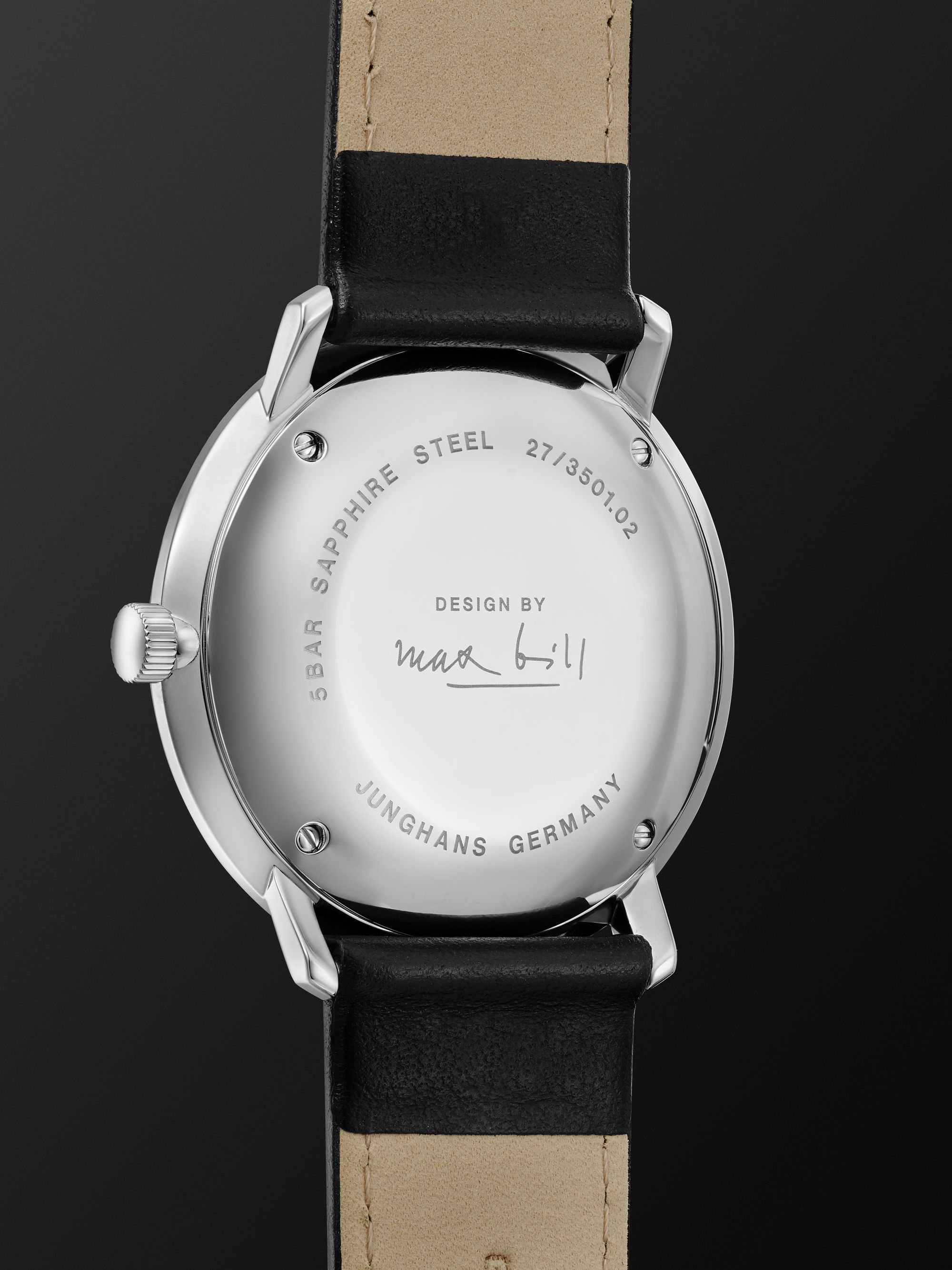 JUNGHANS Max Bill Automatic 38mm Stainless Steel and Leather Watch, Ref. No. 027/3501.02
