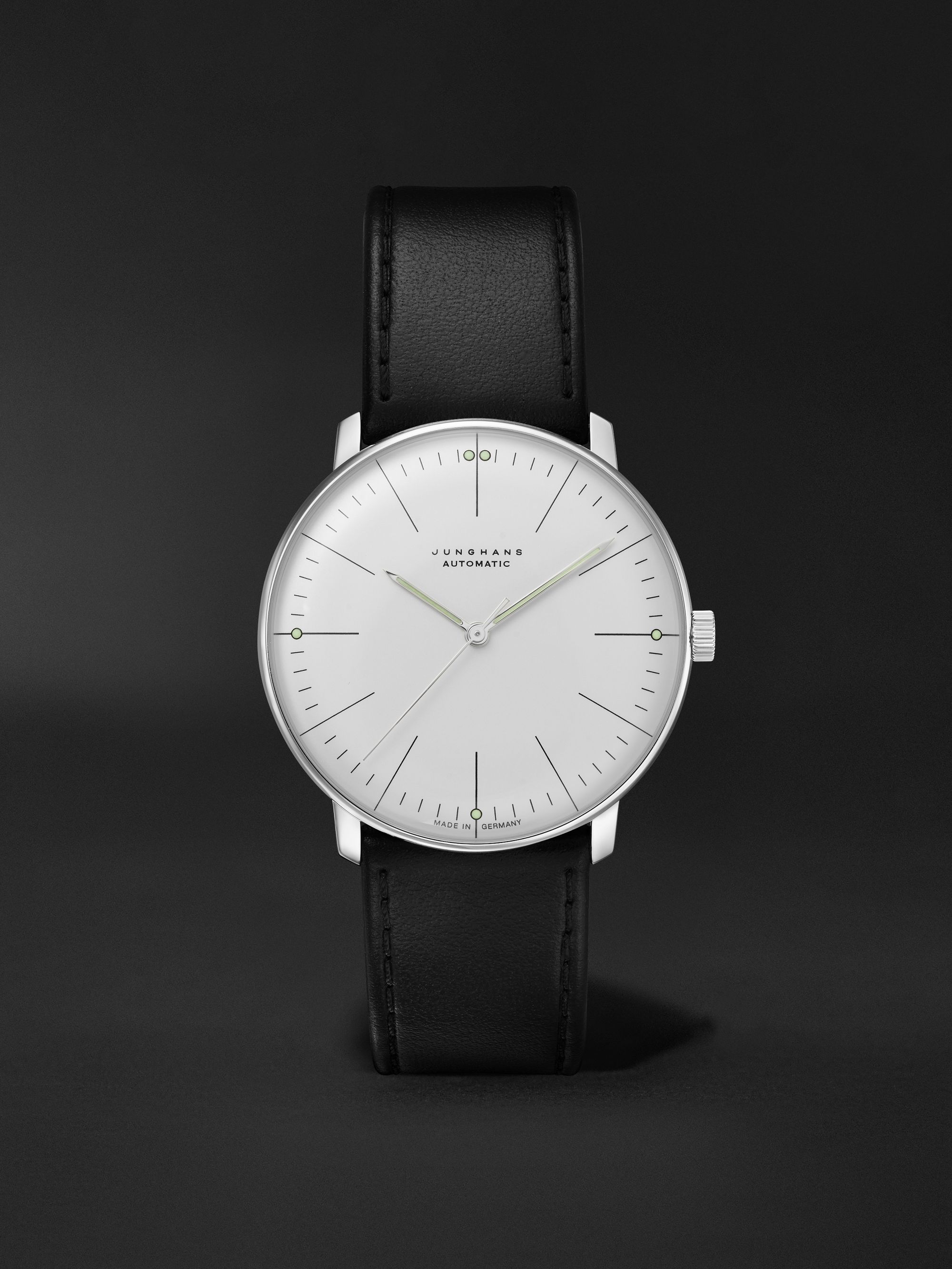 JUNGHANS Max Bill Automatic 38mm Stainless Steel and Leather Watch, Ref. No. 027/3501.02