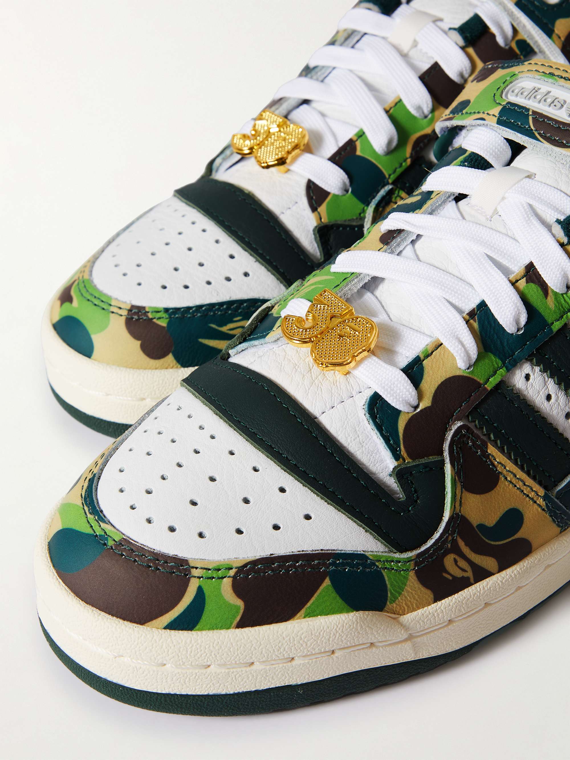 + A Bathing Ape Forum 84 Low Embellished Printed Leather Sneakers