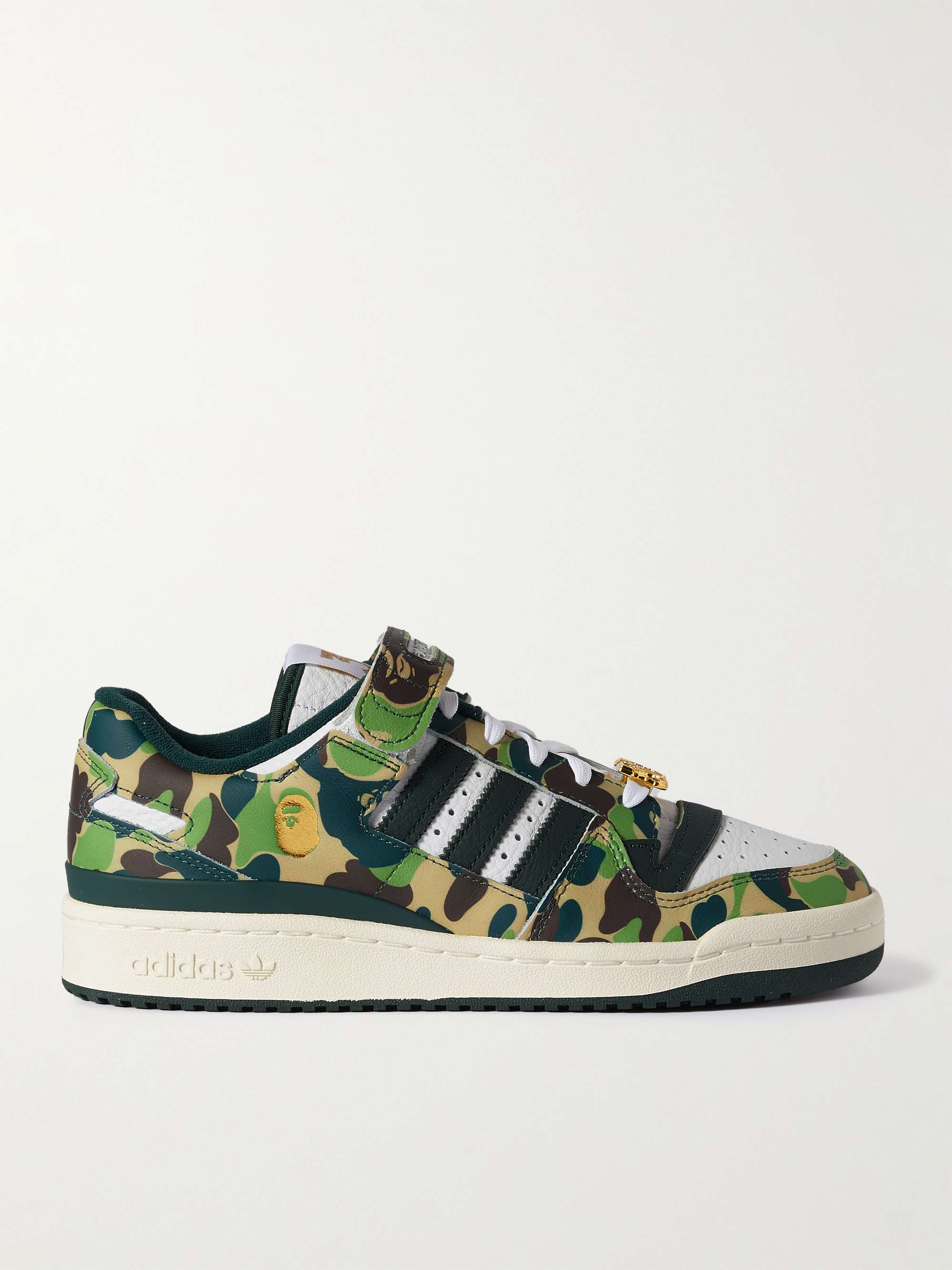 Adidas Originals + A Bathing Ape Forum 84 Low Embellished Printed Leather  Sneakers For Men | Mr Porter