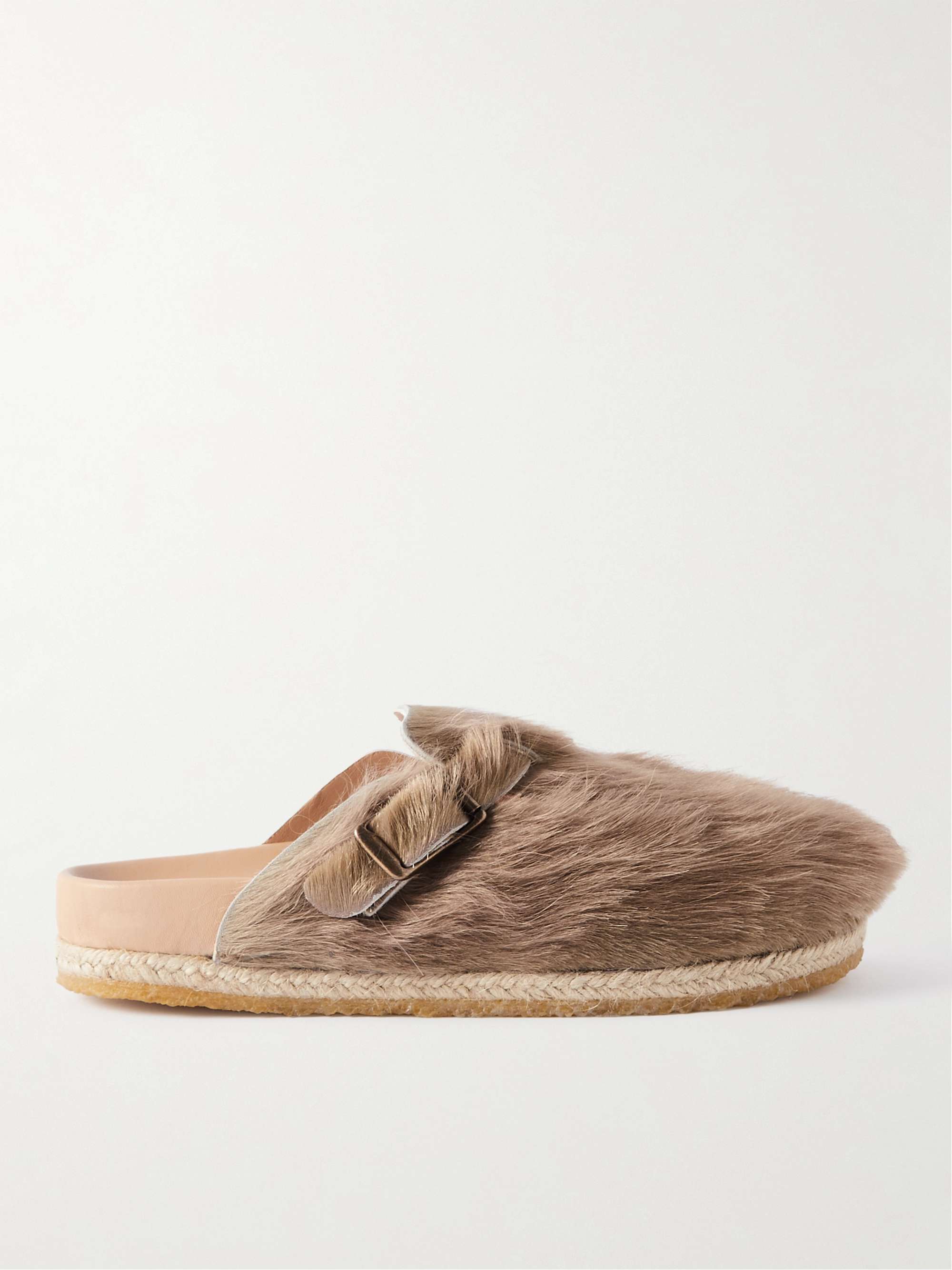 Faux fur sandals