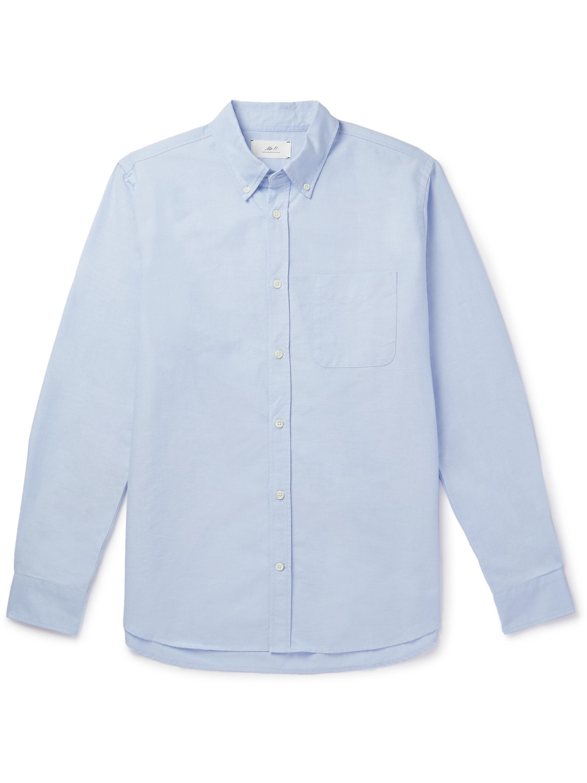 Mr P Button-down Collar Cotton Oxford Shirt In Blue