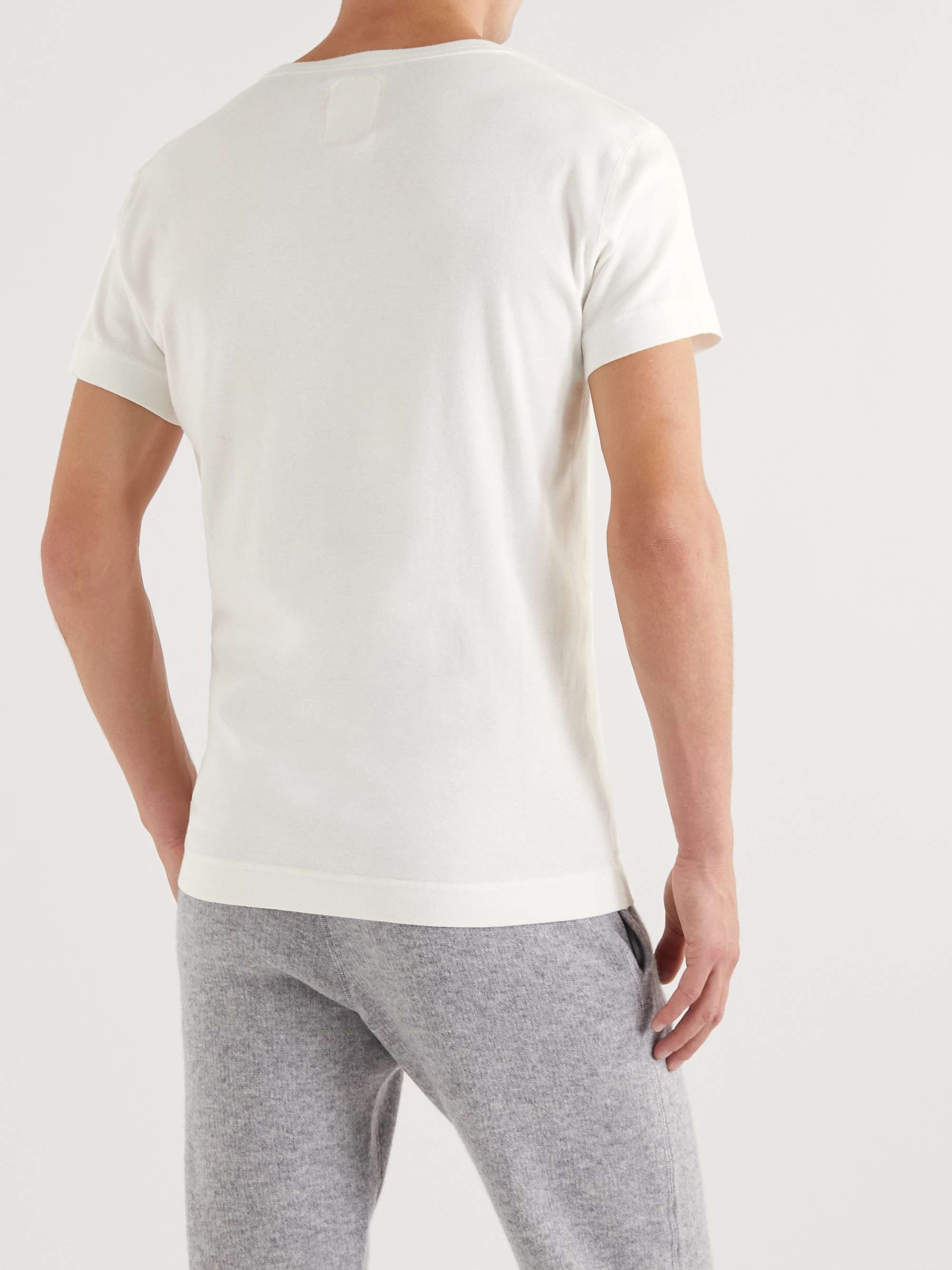 HEMEN BIARRITZ Luzien Organic Cotton-Jersey Henley Pyjama T-Shirt