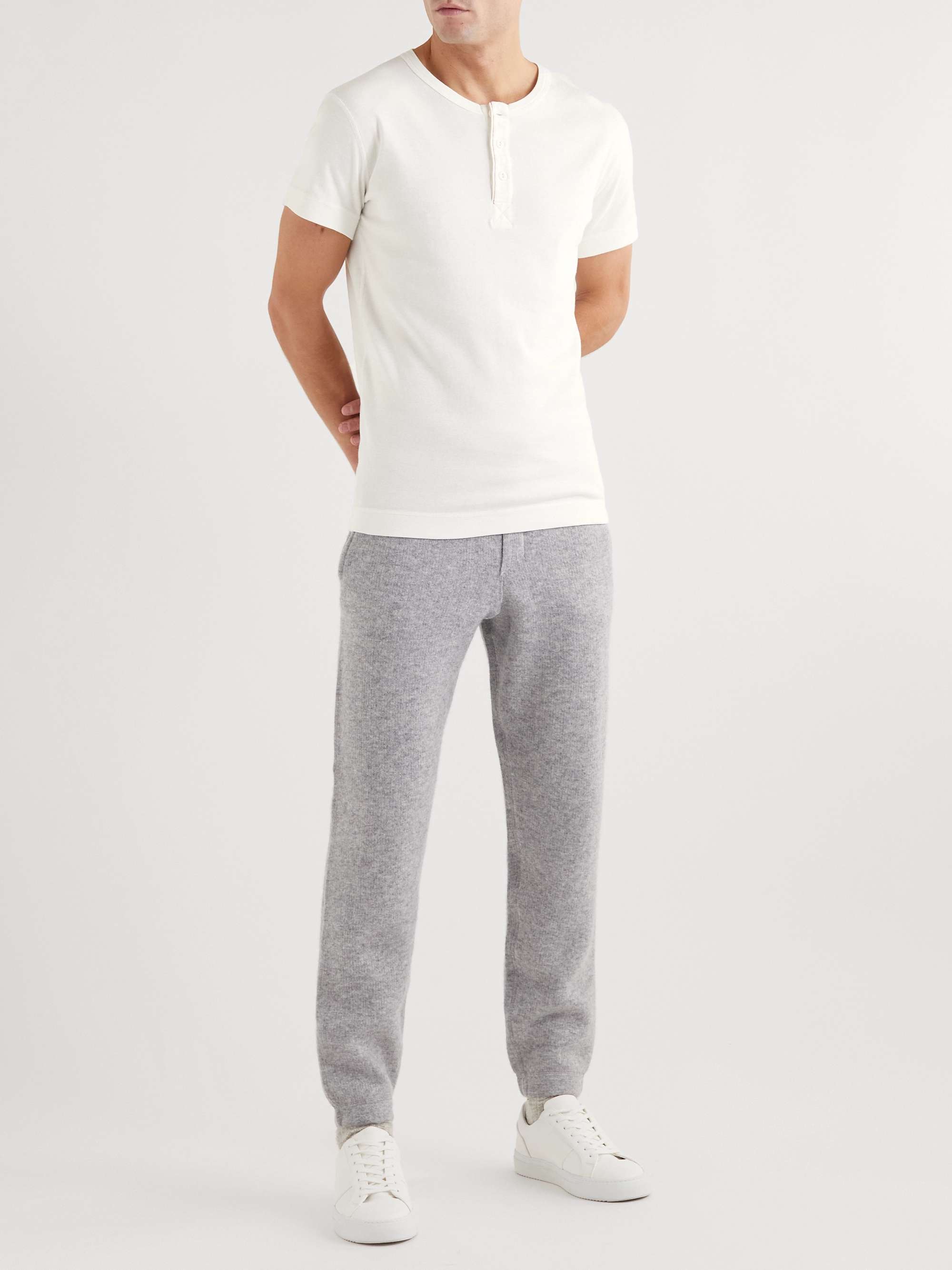 HEMEN BIARRITZ Luzien Organic Cotton-Jersey Henley Pyjama T-Shirt