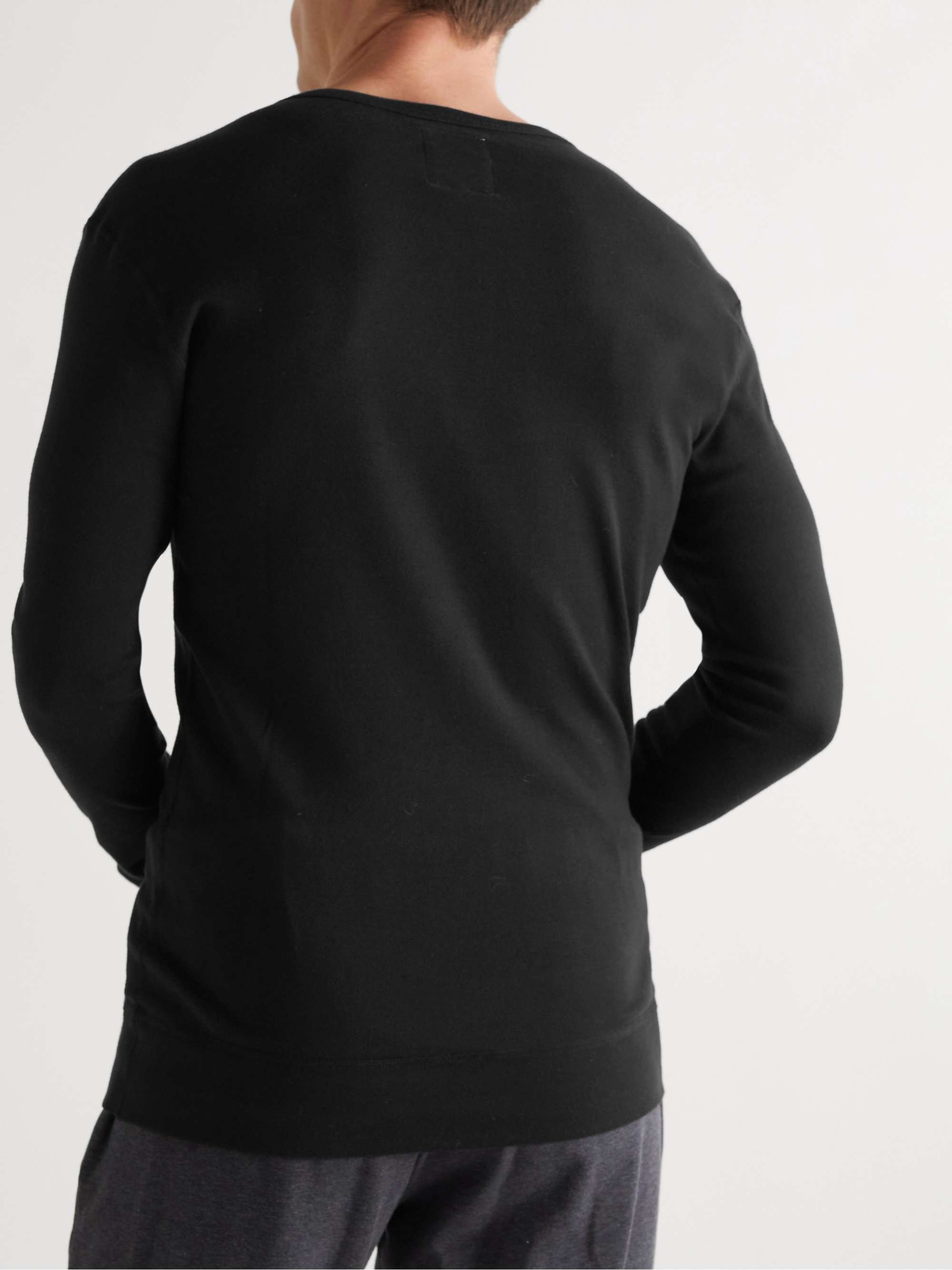 HEMEN BIARRITZ Harri Slim-Fit Organic Cotton-Jersey Henley Pyjama T-Shirt