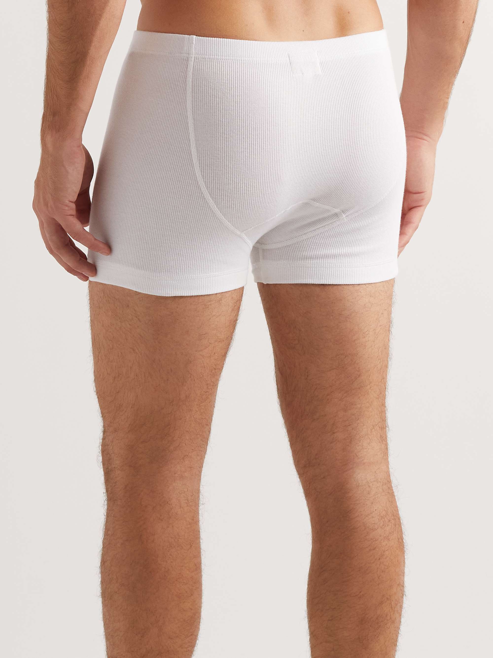 HEMEN BIARRITZ Albar Ribbed Organic Stretch-Cotton Boxer Briefs