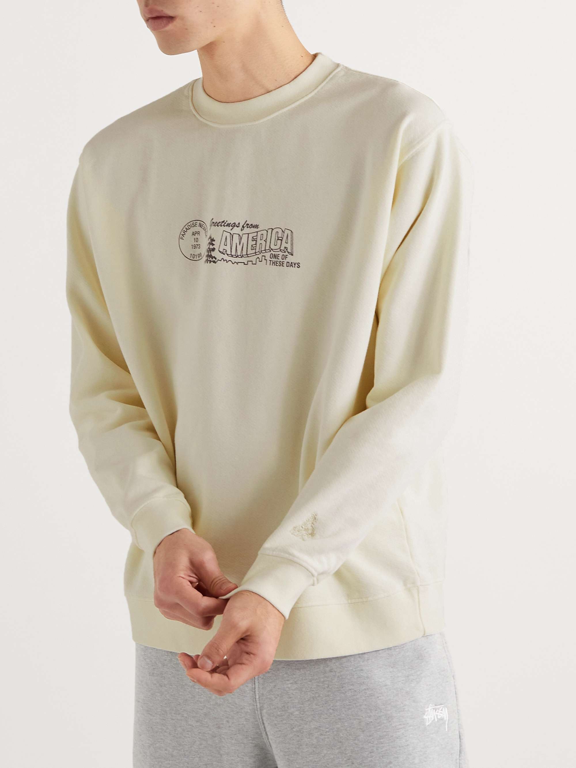 ONE OF THESE DAYS Printed Cotton-Jersey Sweatshirt