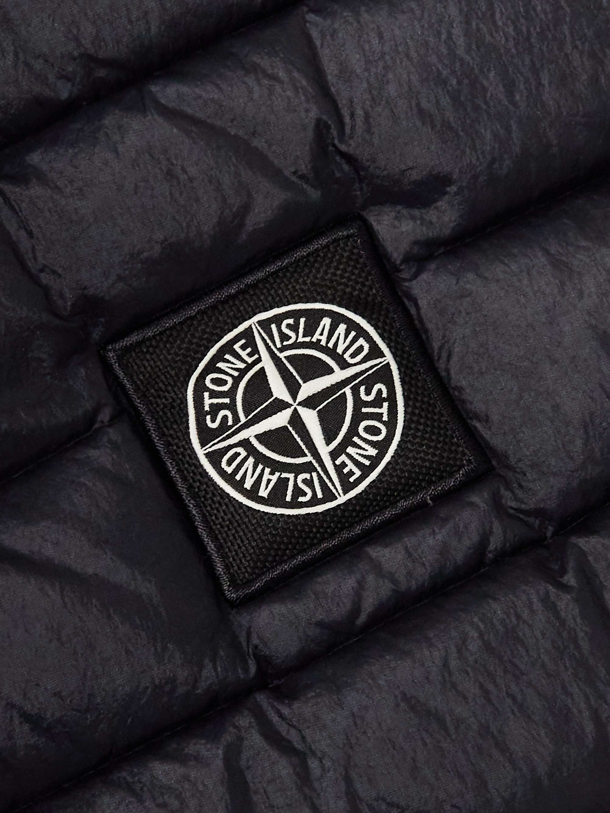 STONE ISLAND Logo-Appliquéd Garment-Dyed Quilted Shell Down Gilet for Men