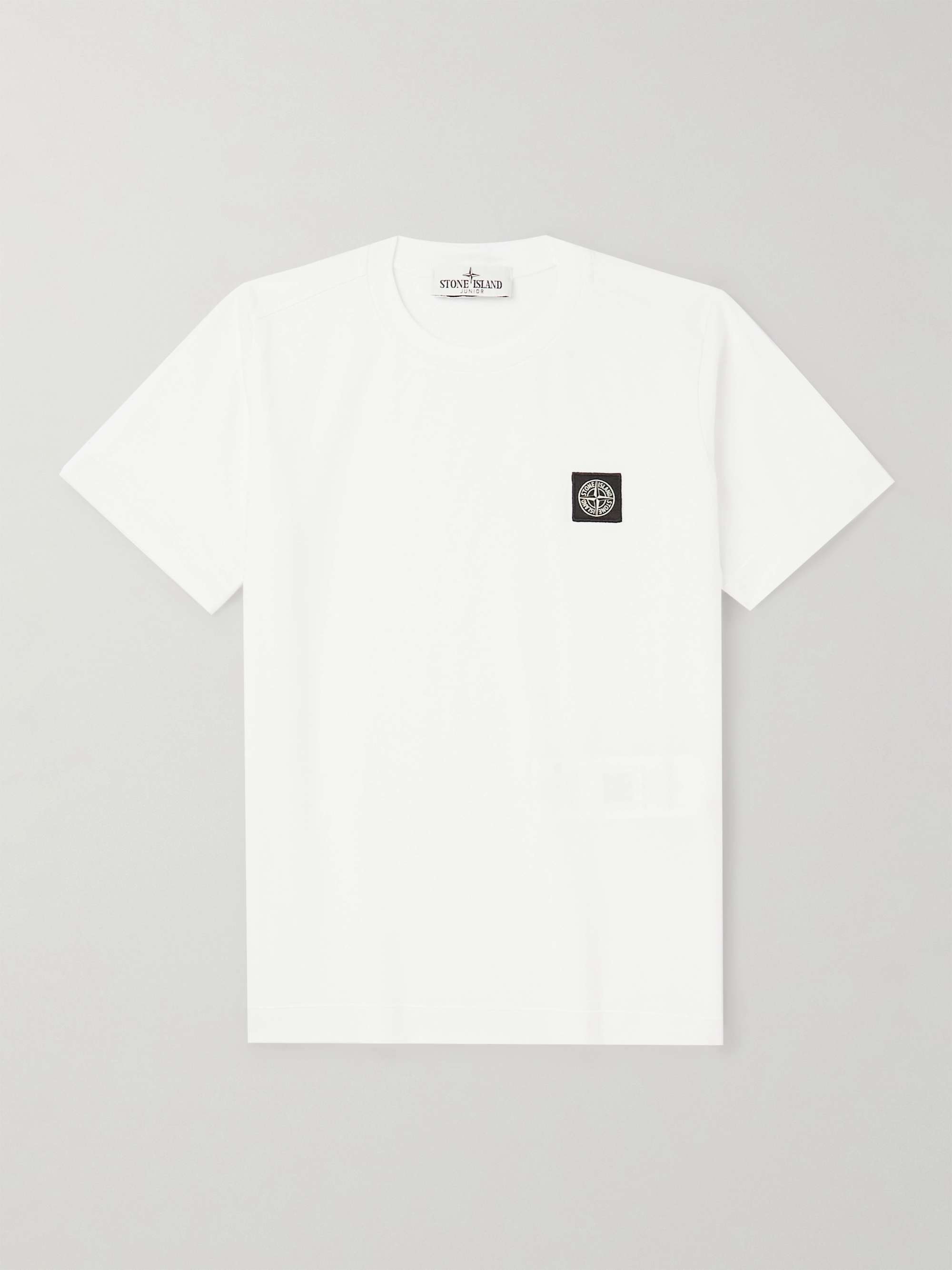 STONE ISLAND JUNIOR Age 14 Logo-Appliquéd Cotton-Jersey T-Shirt for Men ...