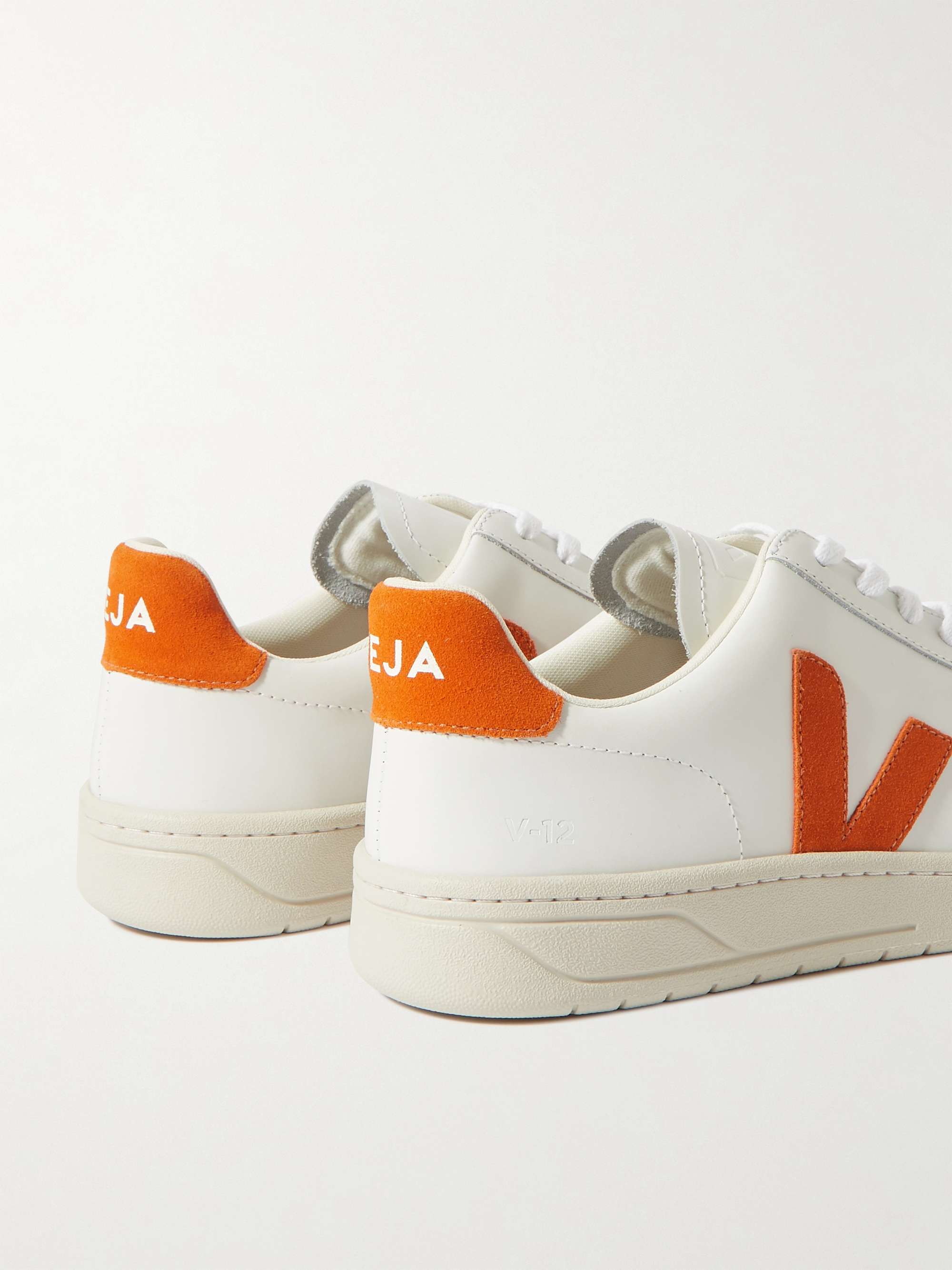 VEJA V-12 Suede-Trimmed Leather Sneakers