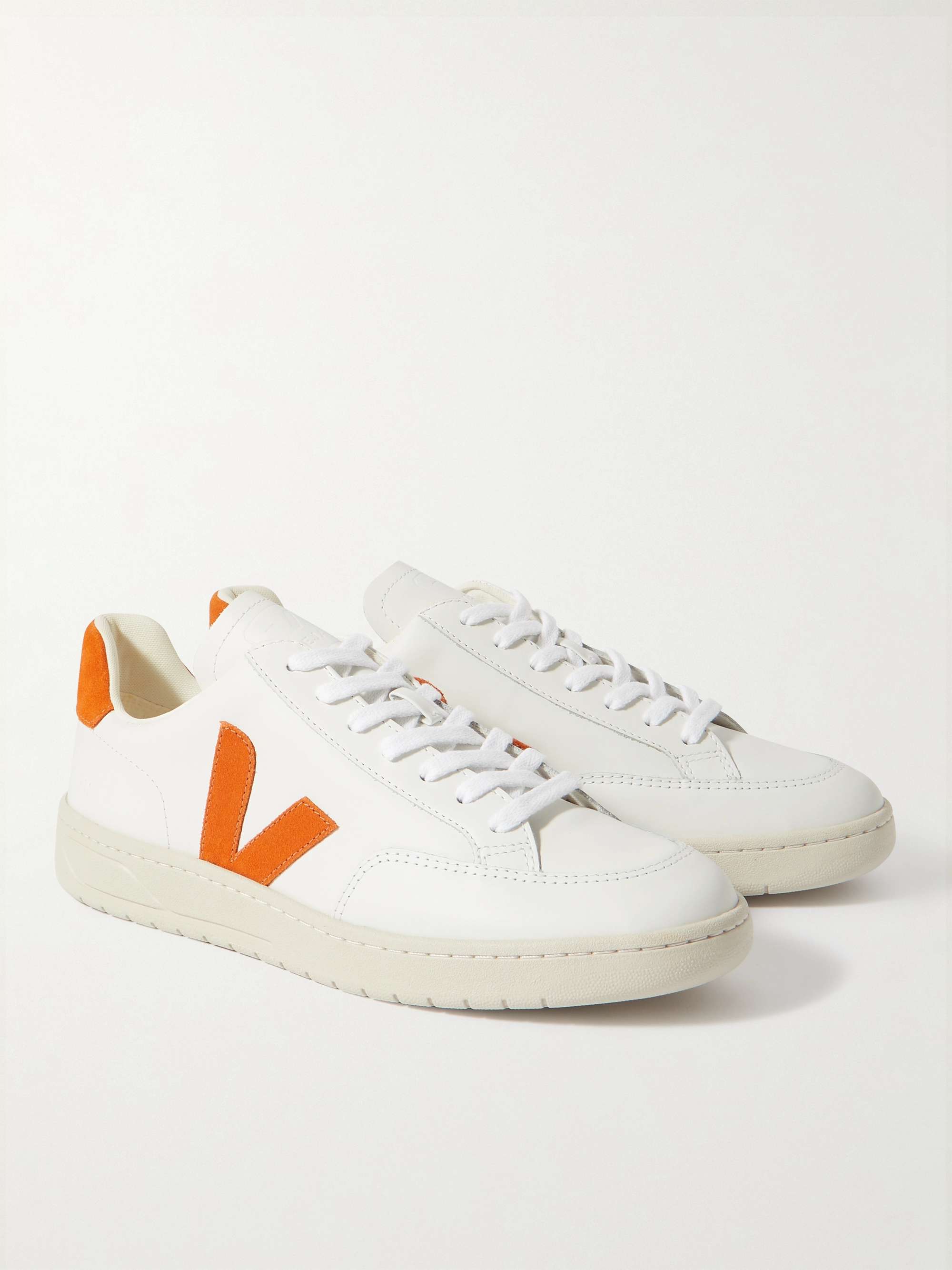 VEJA V-12 Suede-Trimmed Leather Sneakers