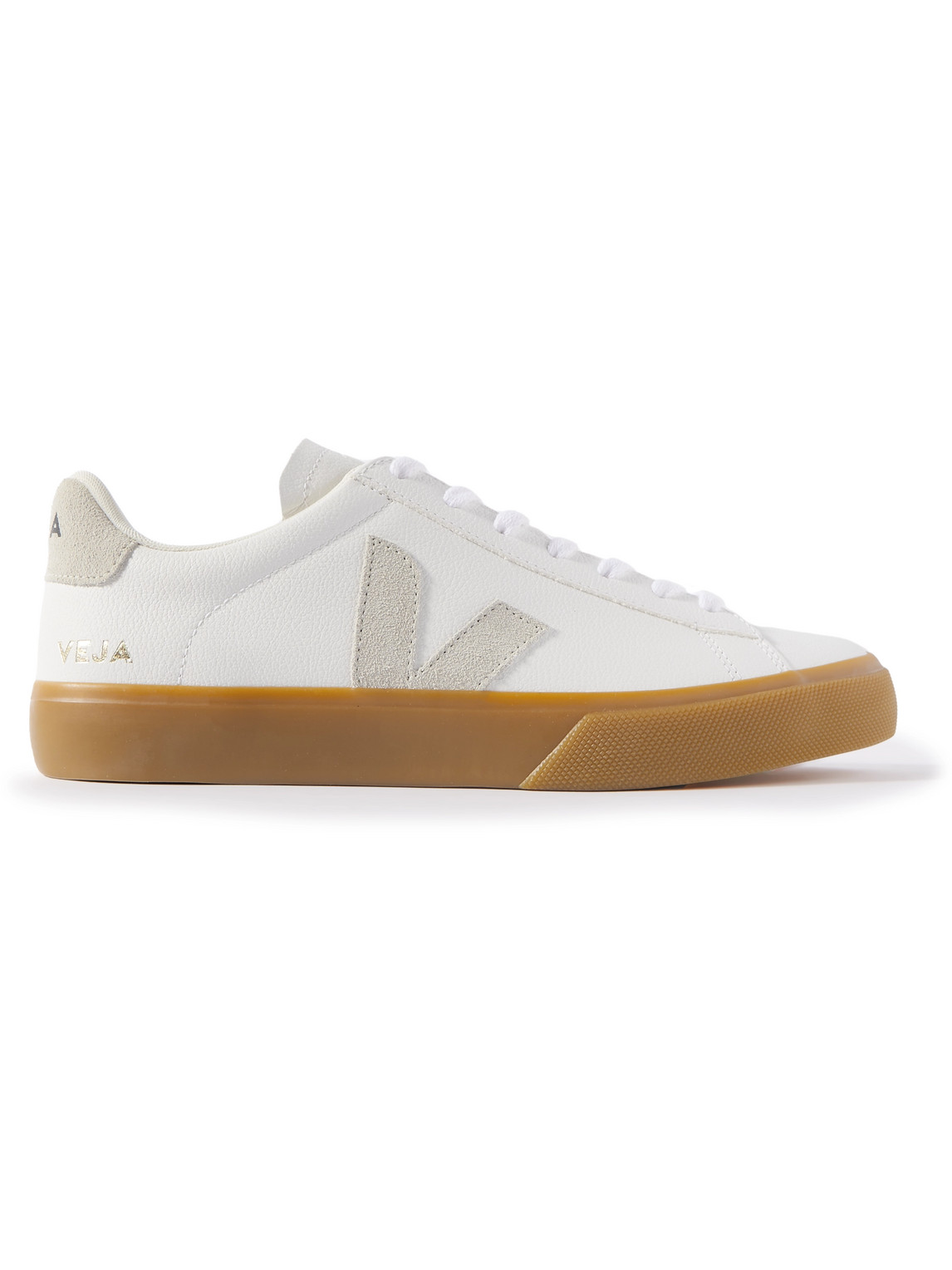 Veja Campo Suede-trimmed Leather Sneakers In White