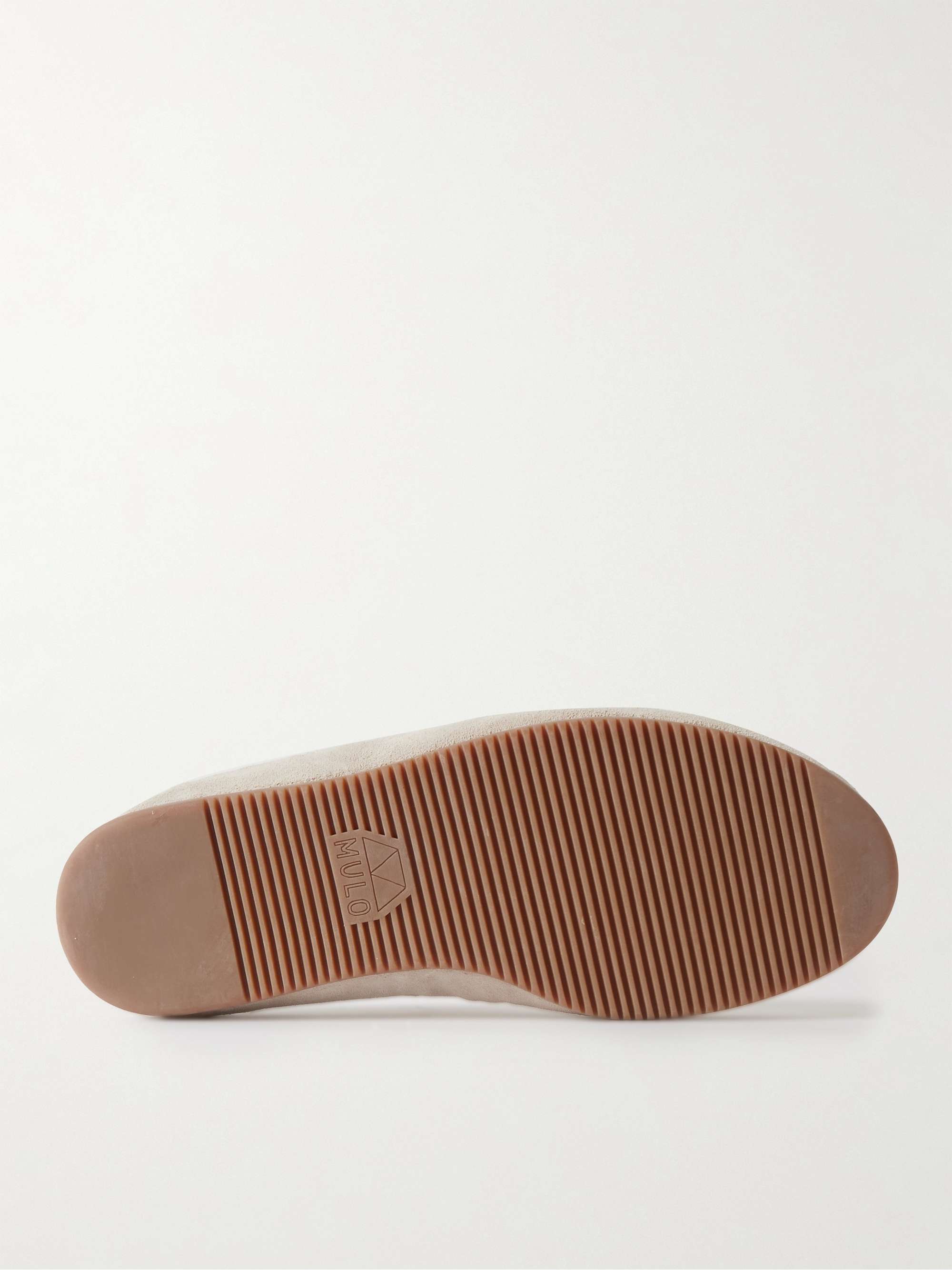 MULO Suede-Trimmed Shearling-Lined Recycled Wool Slippers