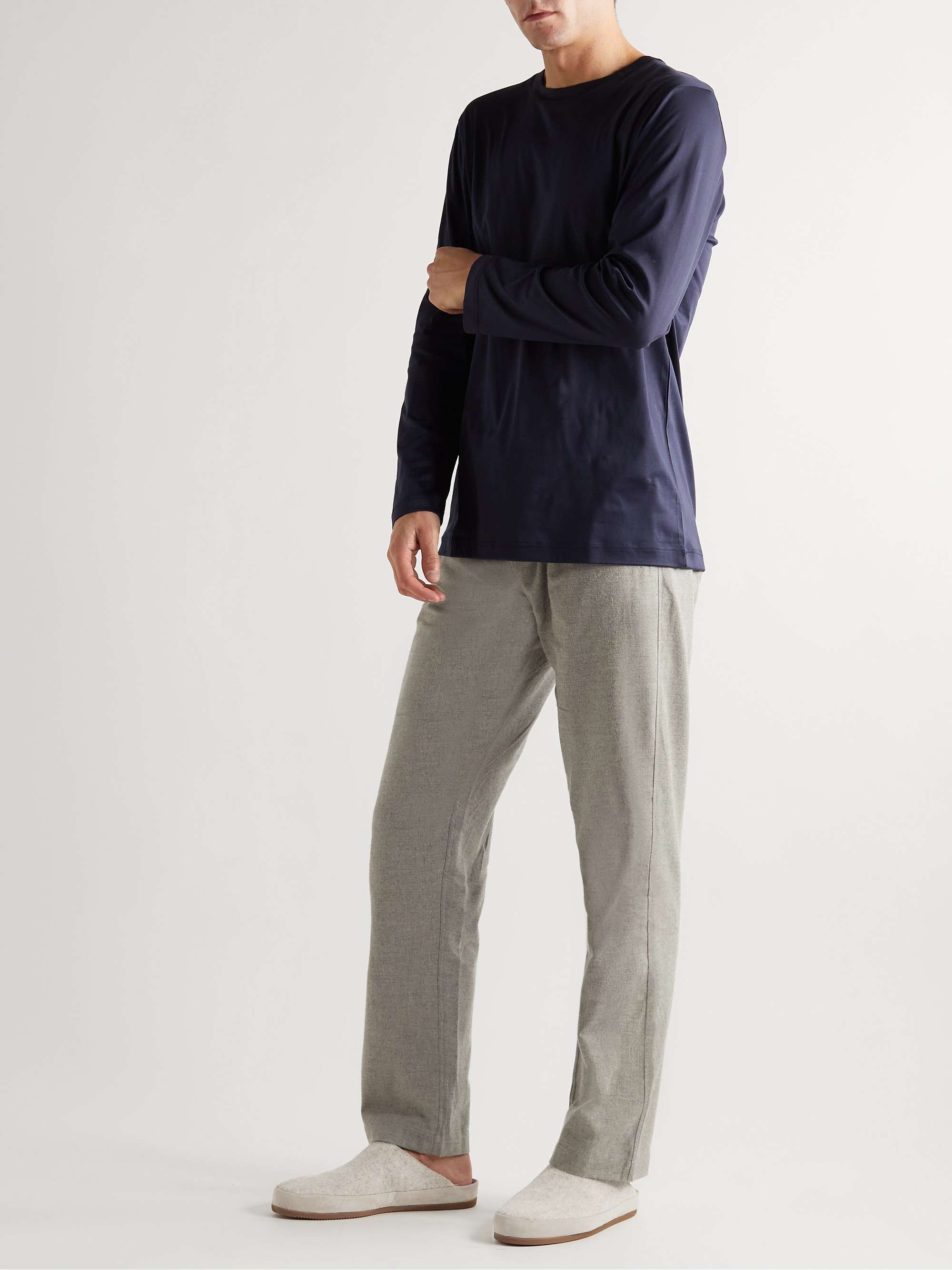 MULO Suede-Trimmed Shearling-Lined Recycled Wool Slippers