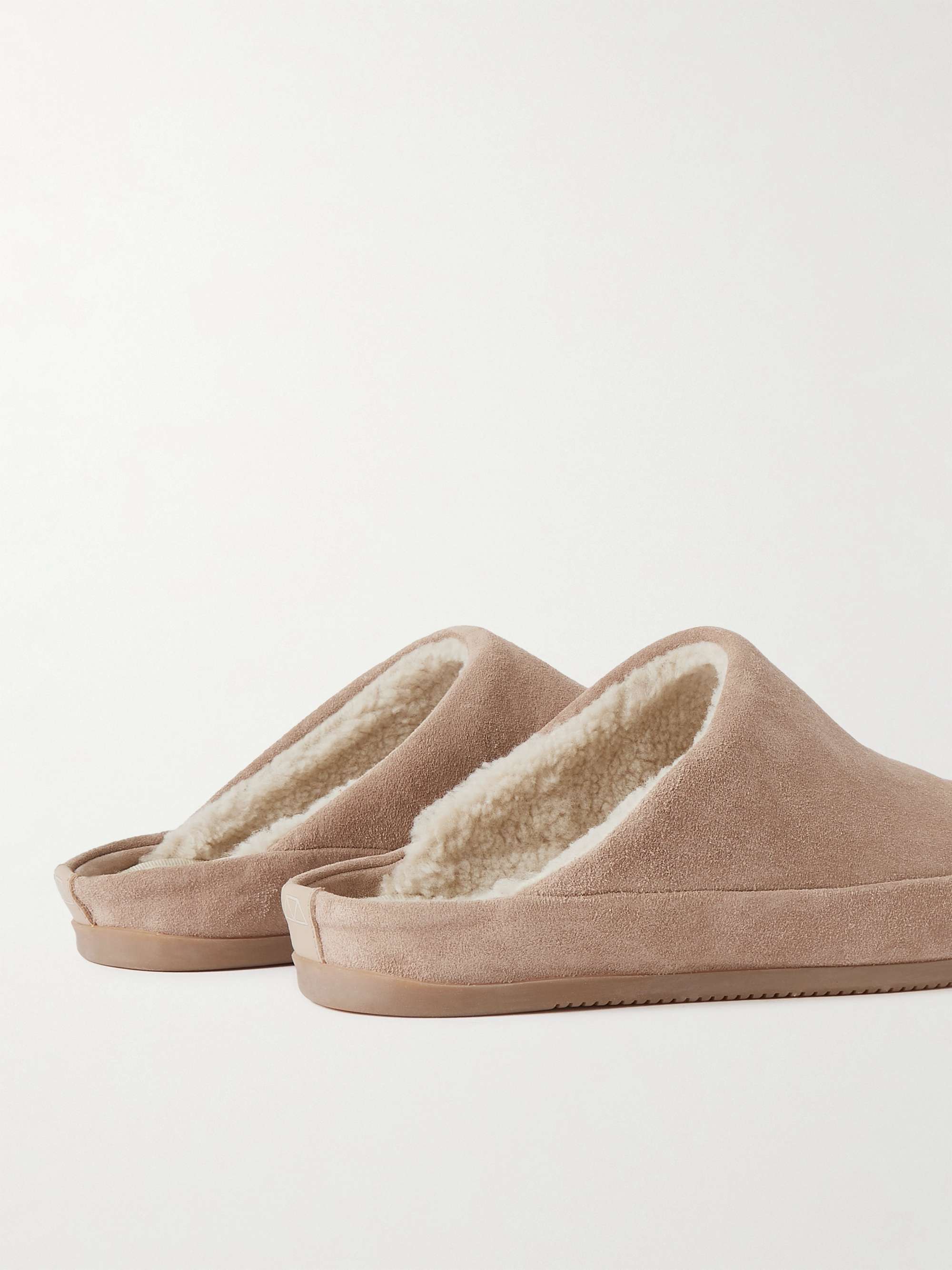 MULO Shearling-Lined Suede Slippers