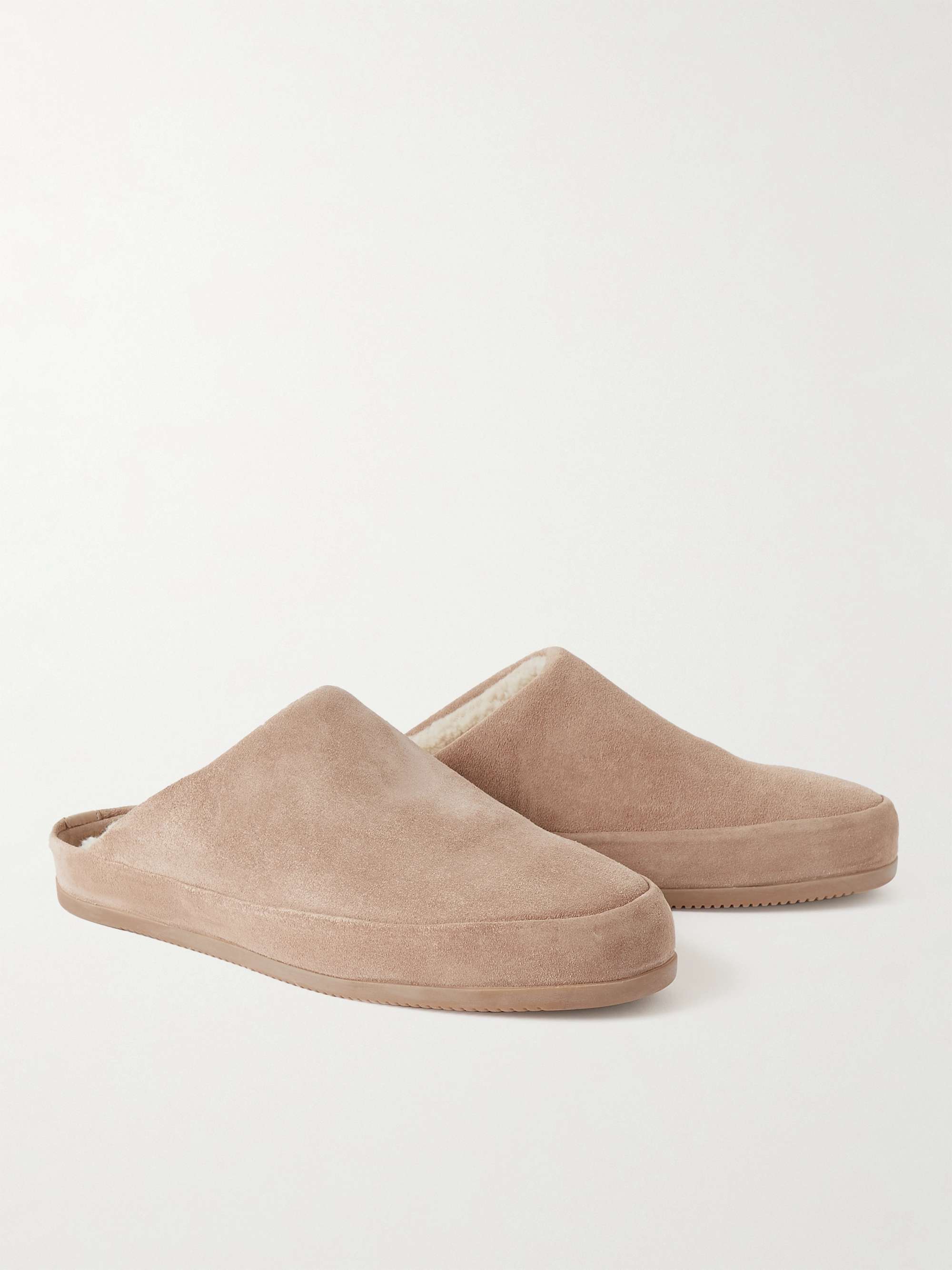 MULO Shearling-Lined Suede Slippers