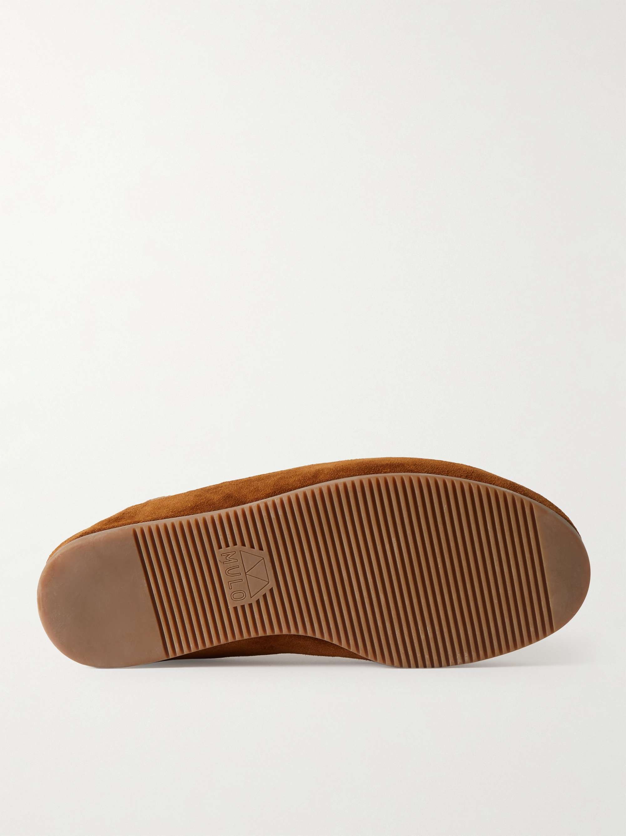 MULO Suede-Trimmed Shearling-Lined Recycled Wool Slippers