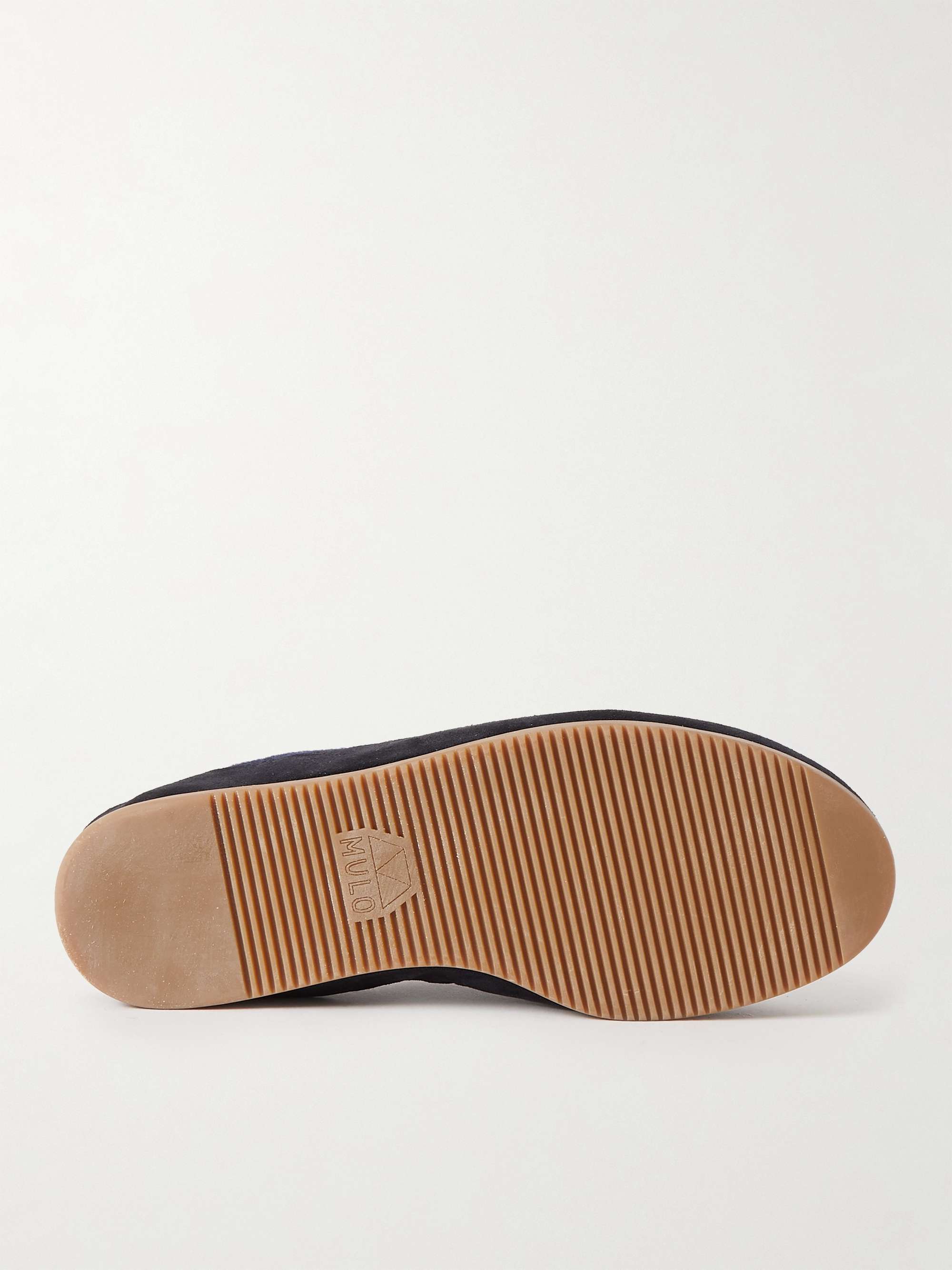 MULO Suede-Trimmed Shearling-Lined Recycled Wool Slippers