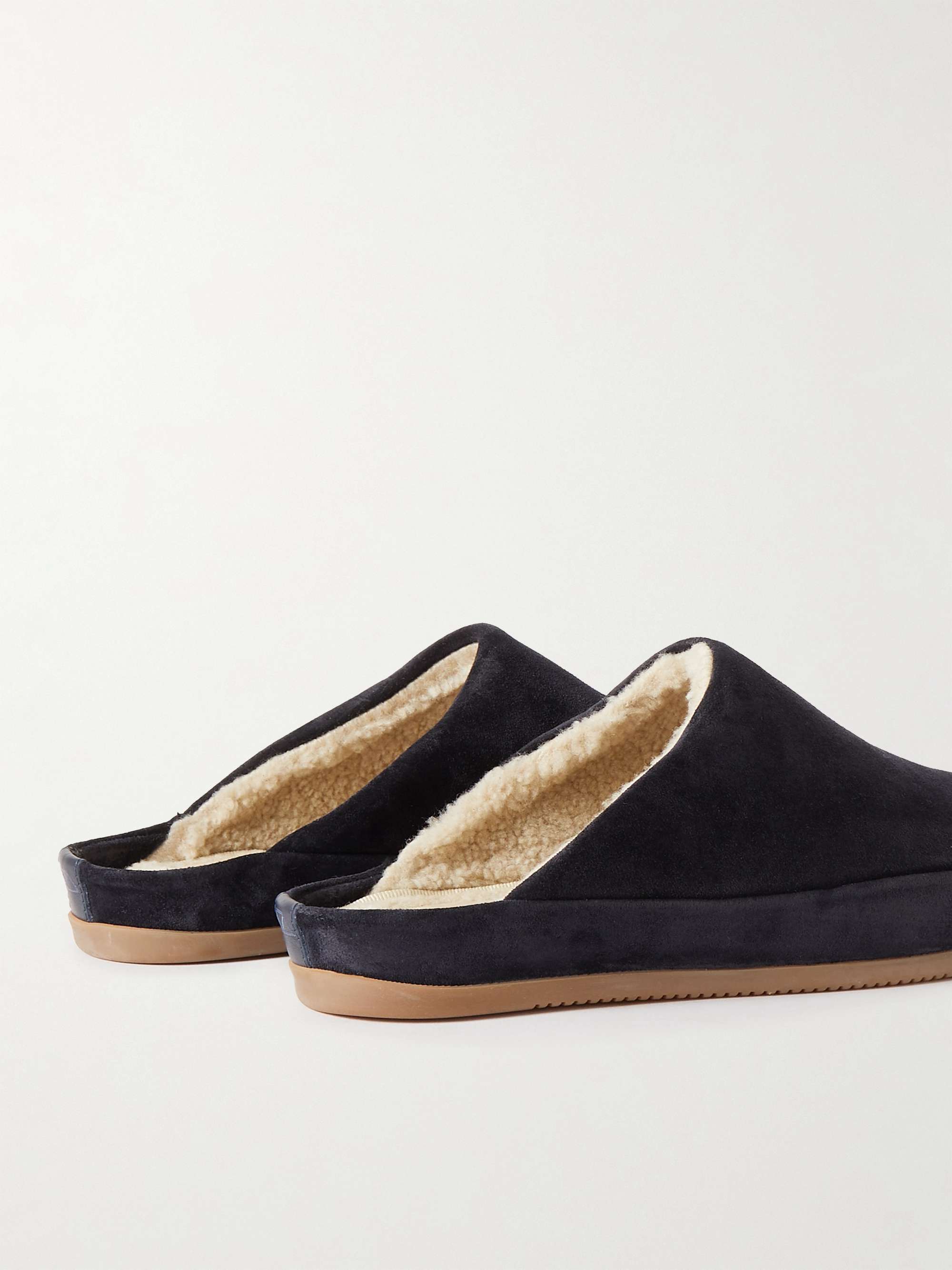 MULO Shearling-Lined Suede Slippers