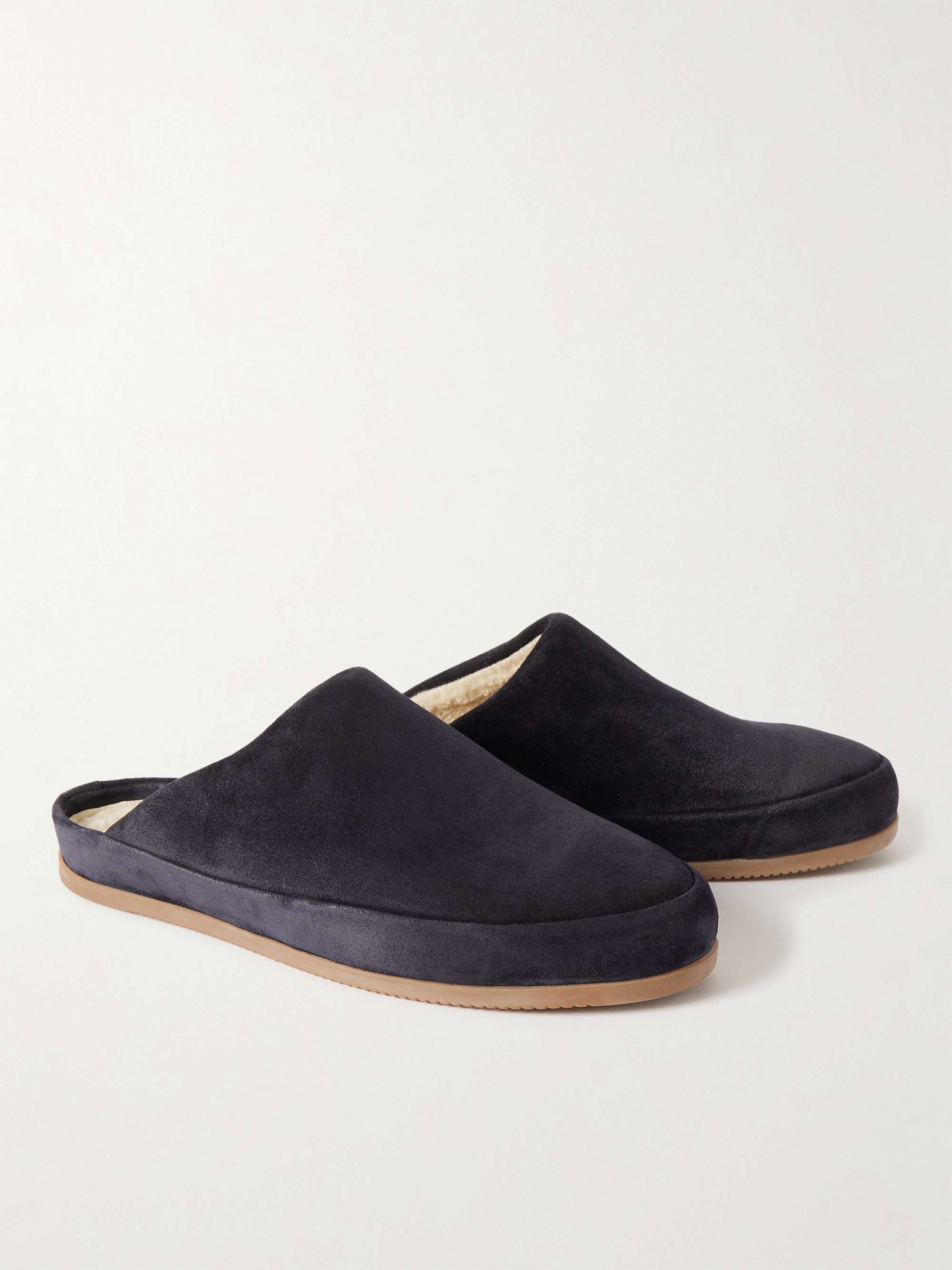MULO Shearling-Lined Suede Slippers