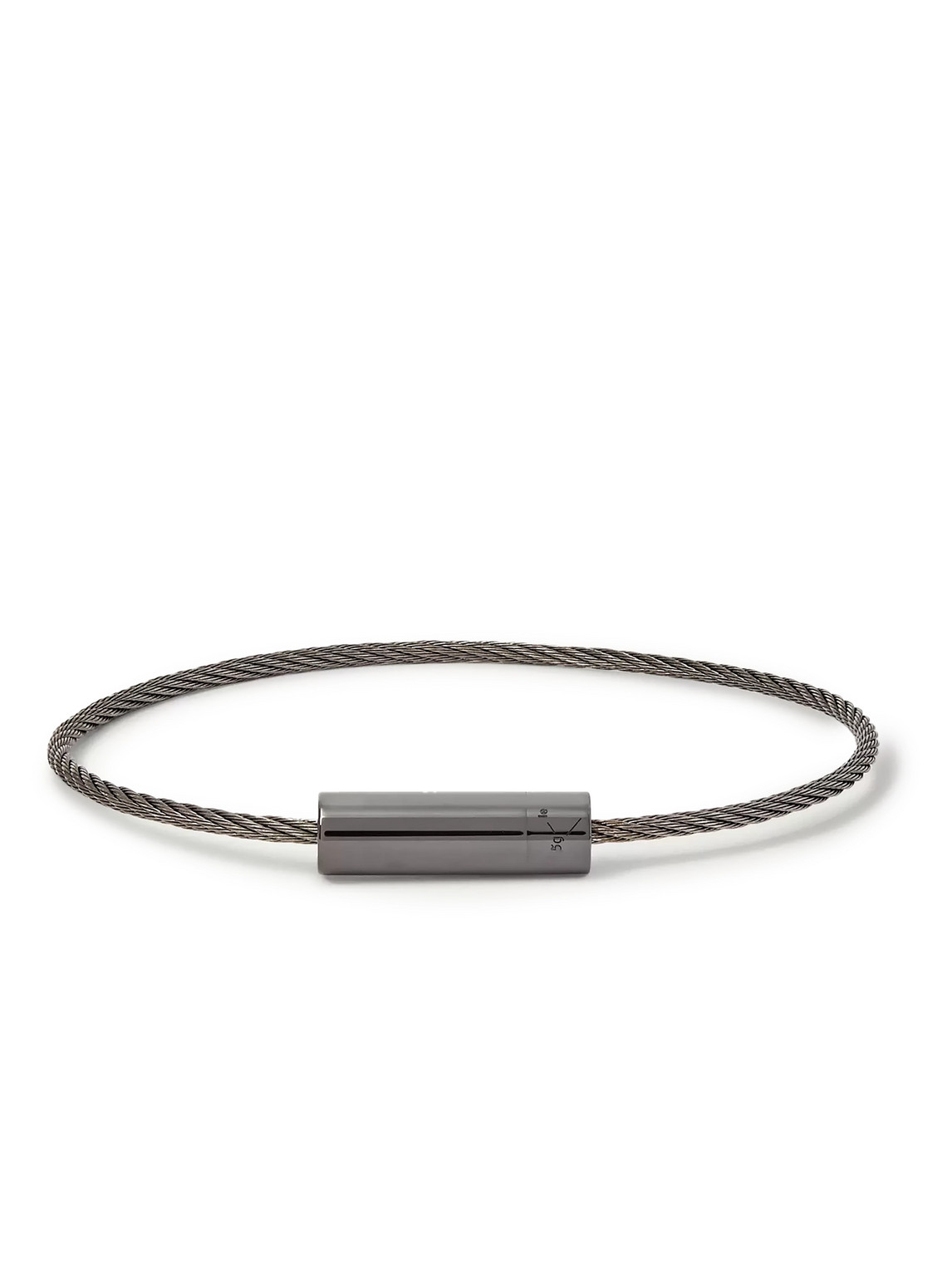 Le Gramme Le Câble 5 Brushed Sterling Silver And Ceramic Bracelet In Metallic