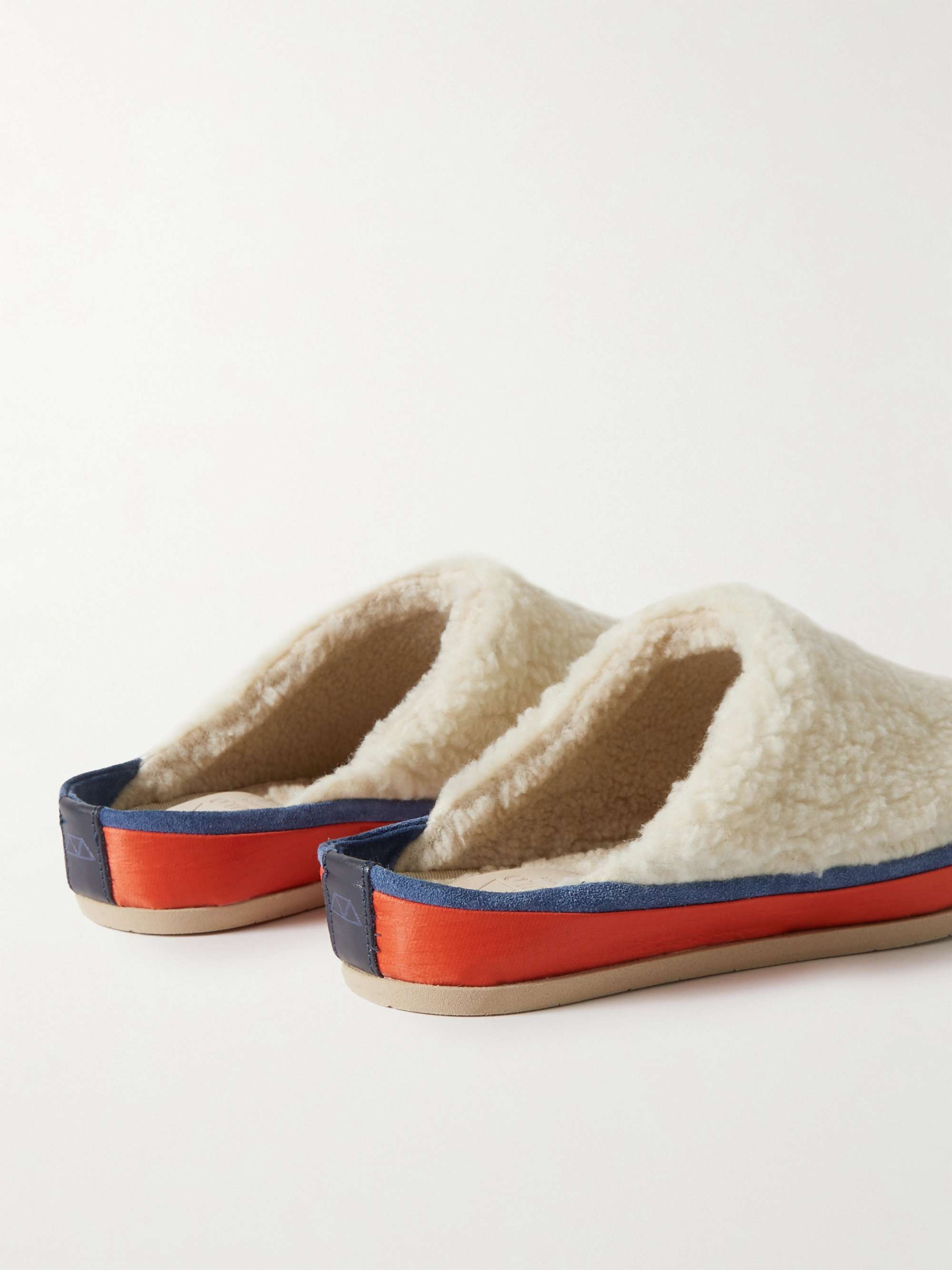 MULO Suede-Trimmed Shearling Slippers