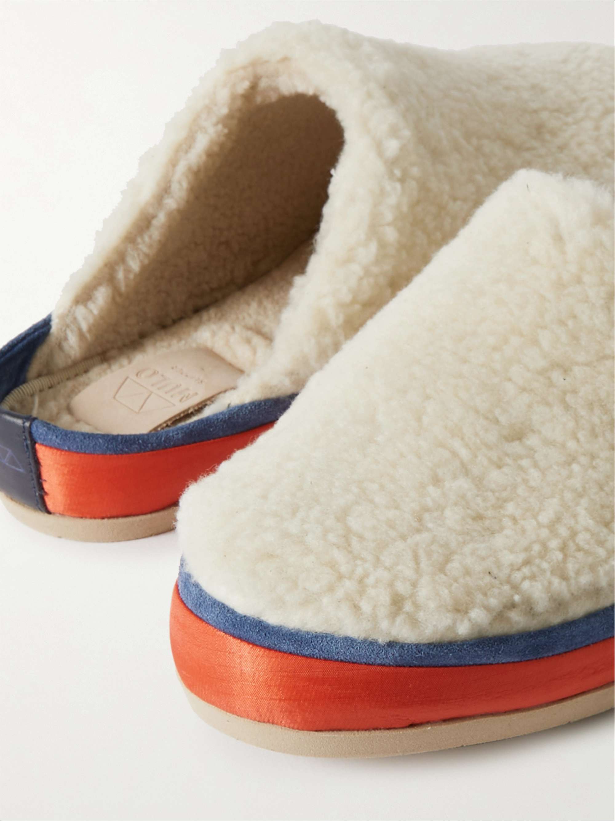 MULO Suede-Trimmed Shearling Slippers