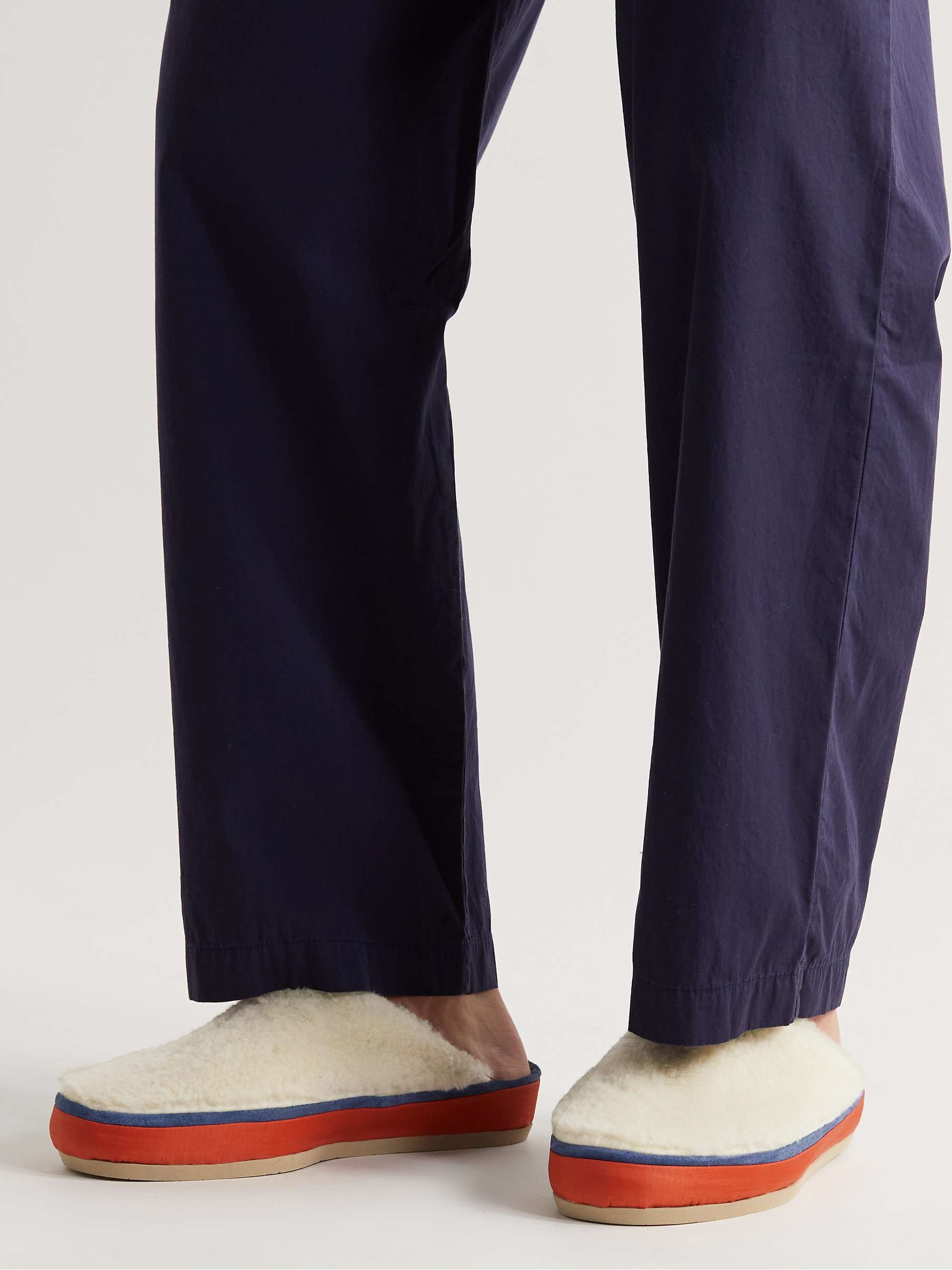 MULO Suede-Trimmed Shearling Slippers
