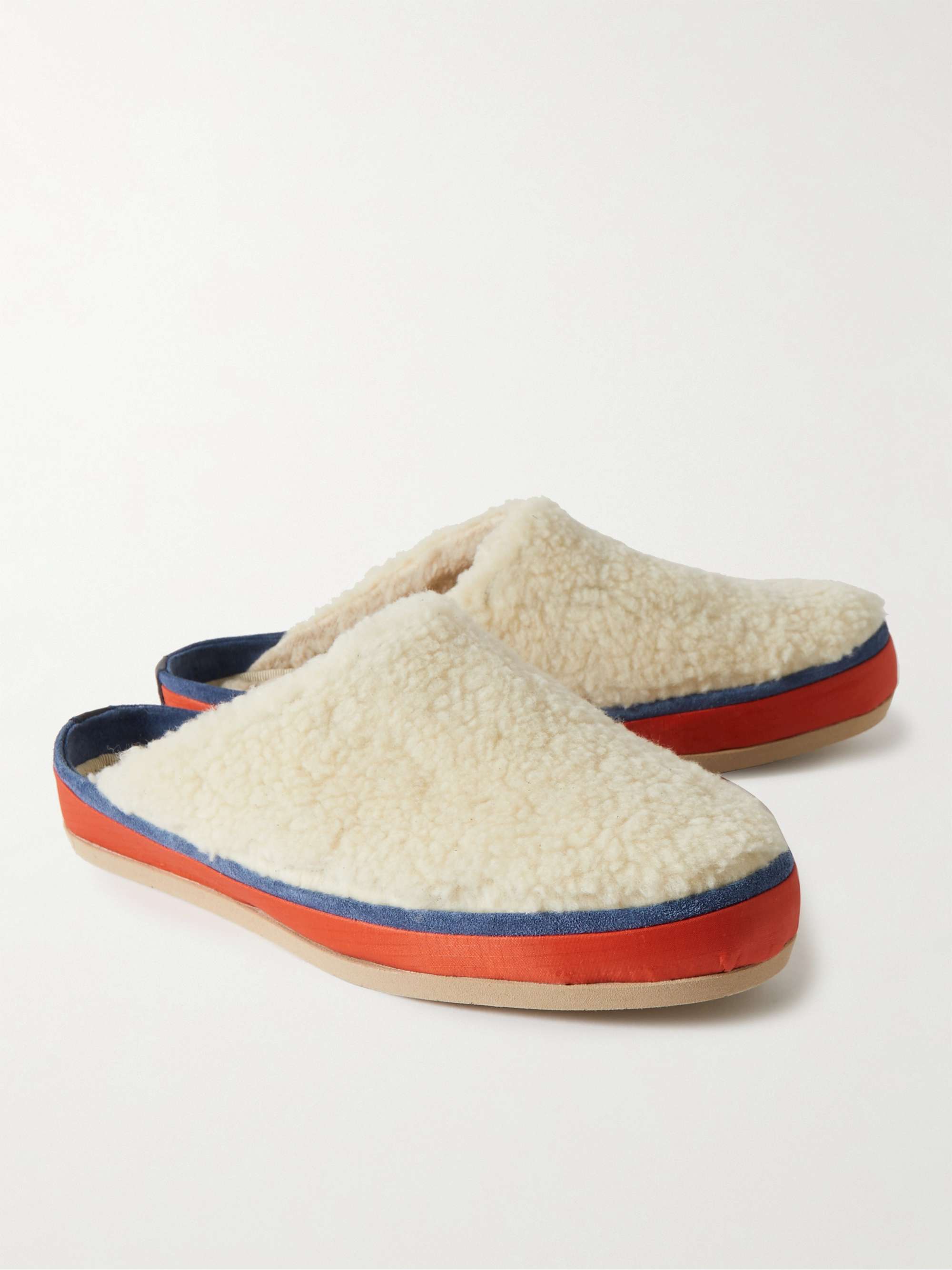 MULO Suede-Trimmed Shearling Slippers