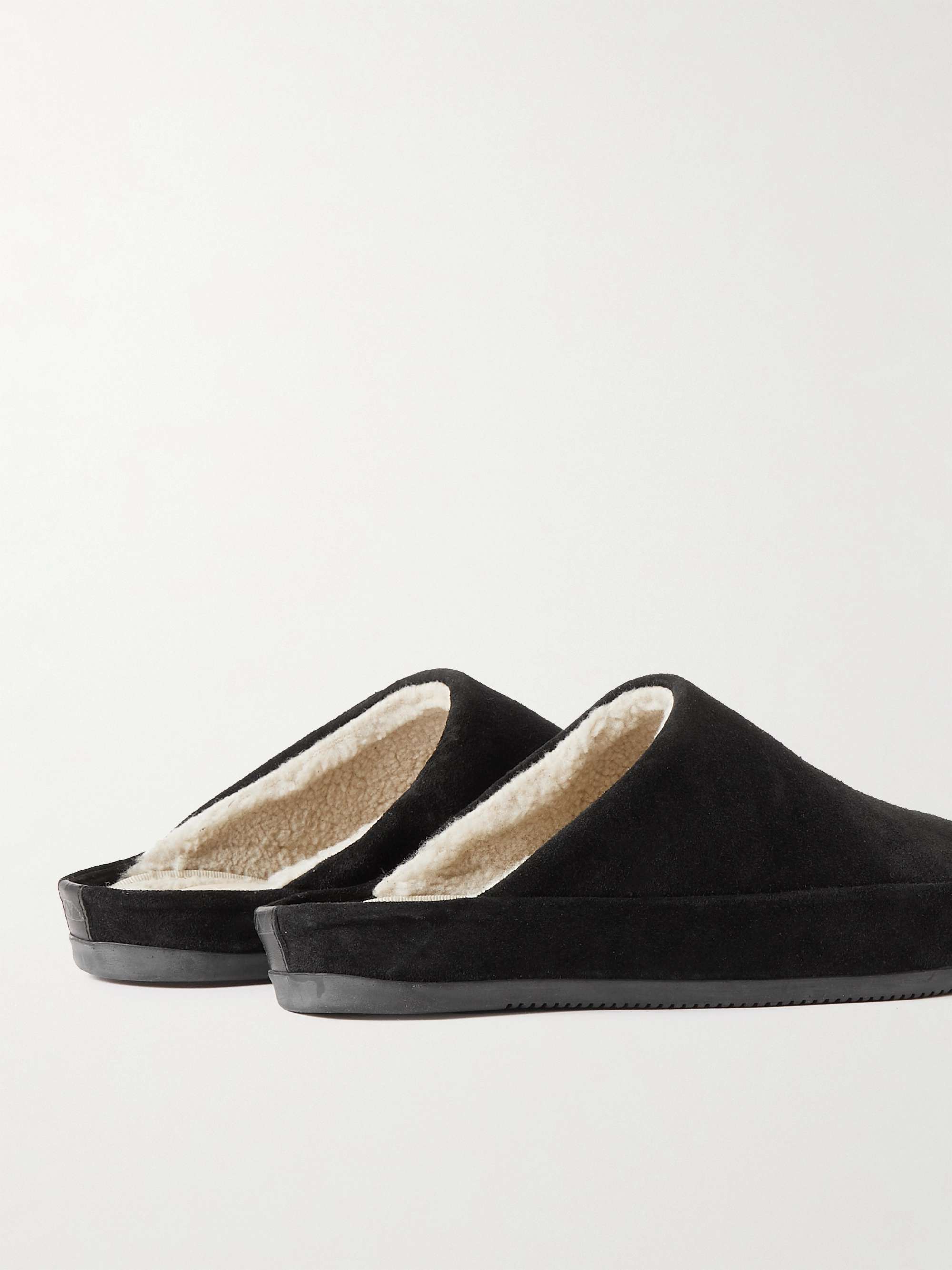 MULO Shearling-Lined Suede Slippers