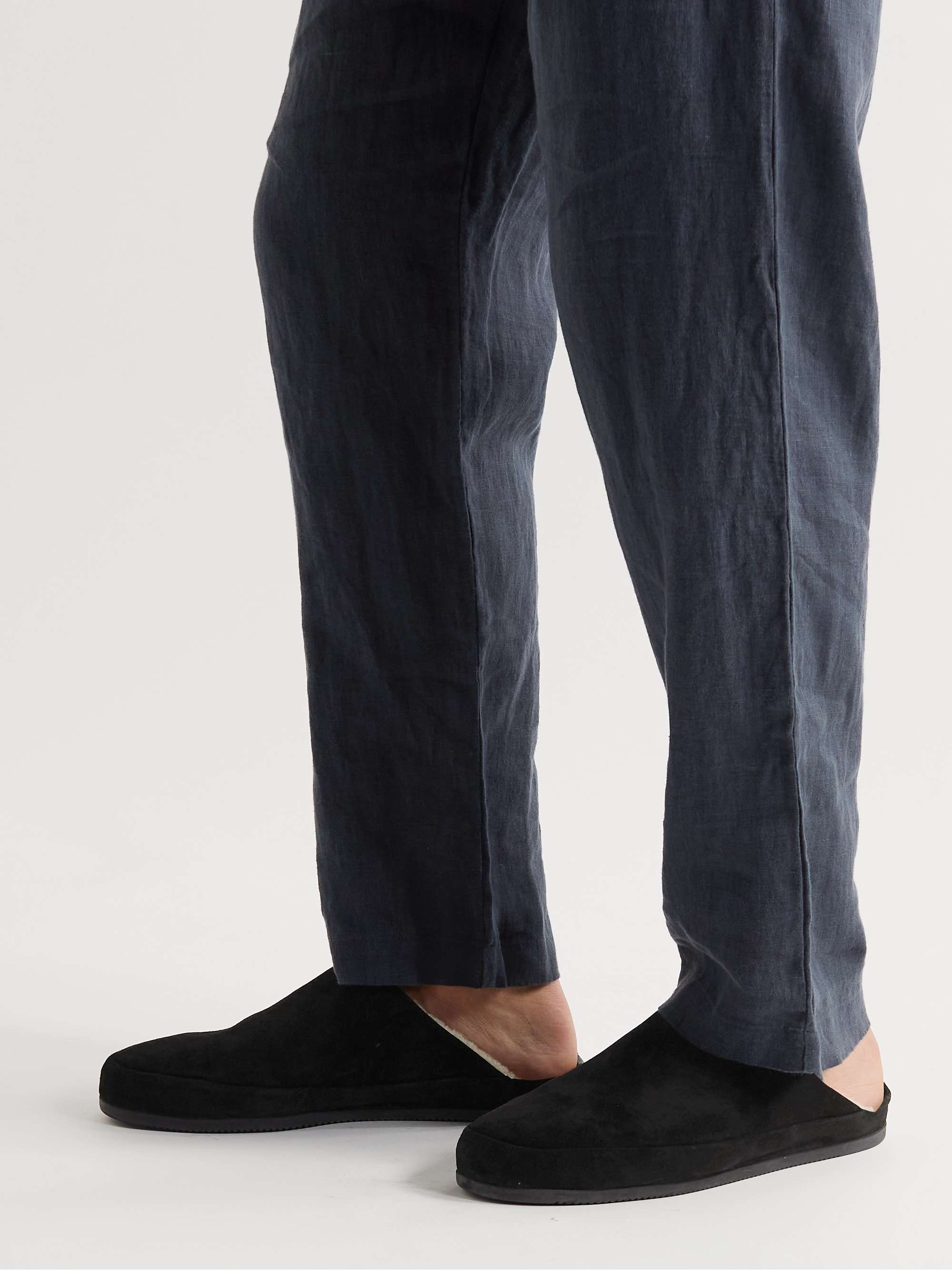 MULO Shearling-Lined Suede Slippers