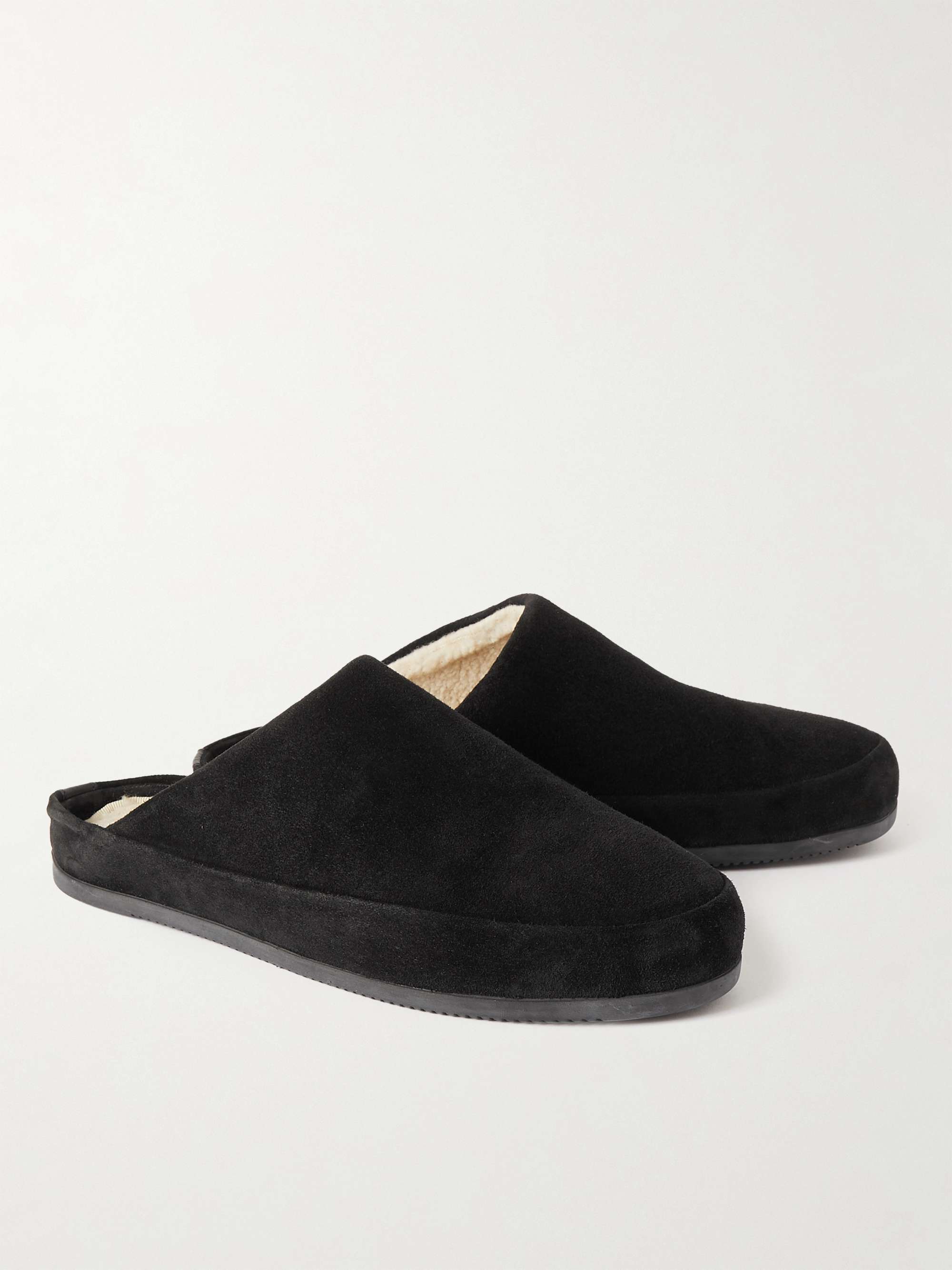 MULO Shearling-Lined Suede Slippers