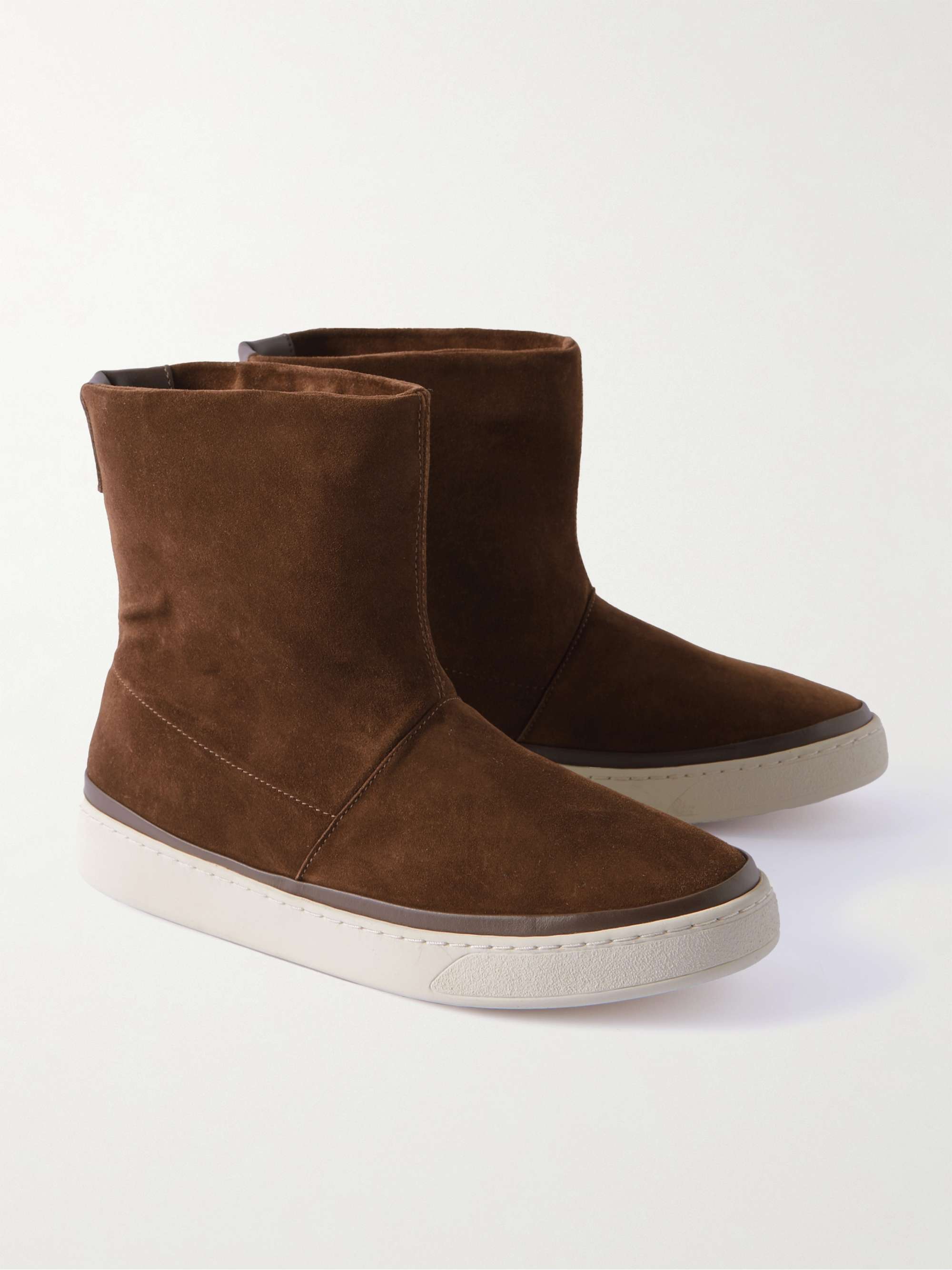 MULO Waxed Shearling-Lined Suede Slipper