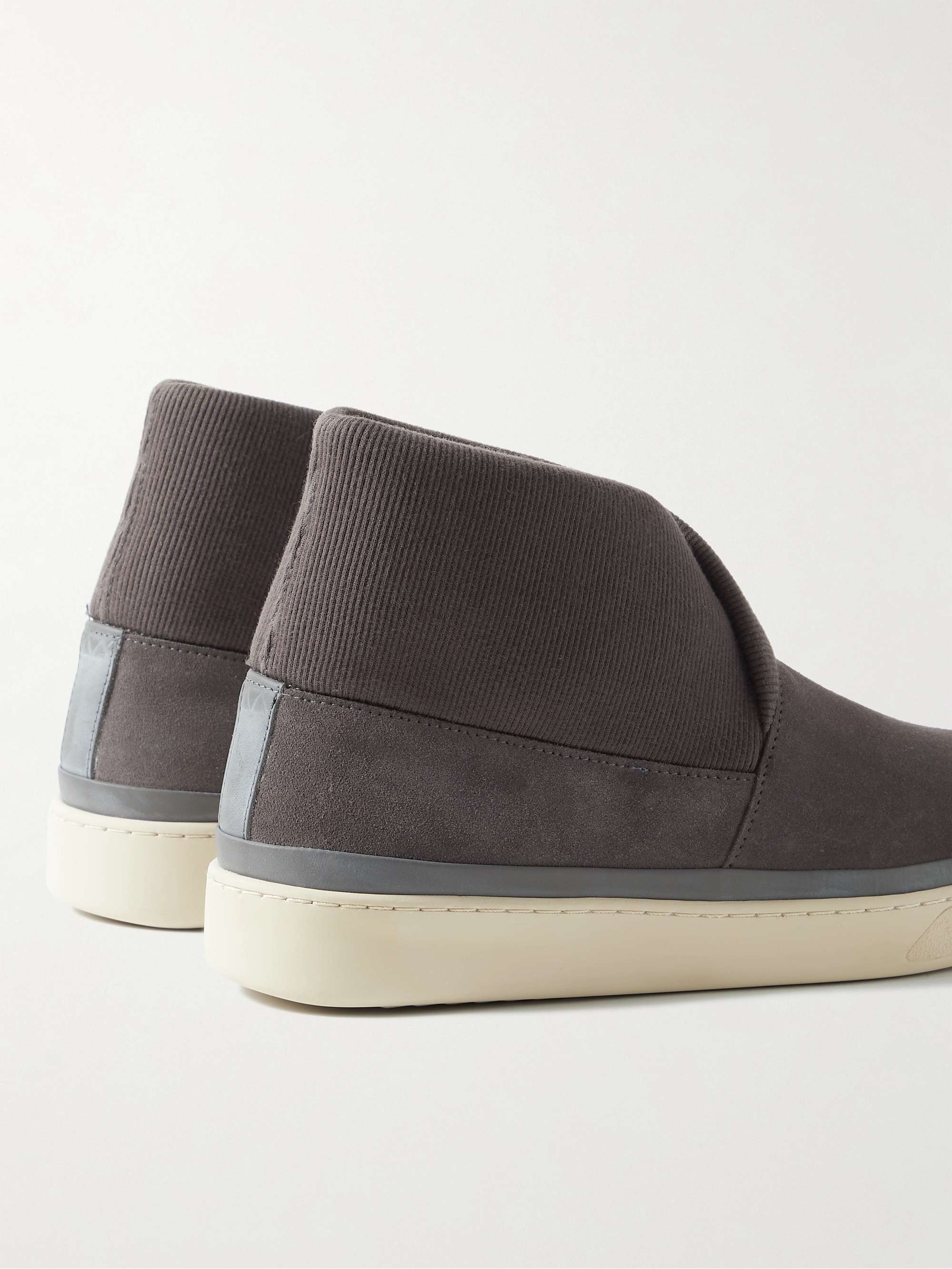MULO Ribbed-Knit and Suede Slippers