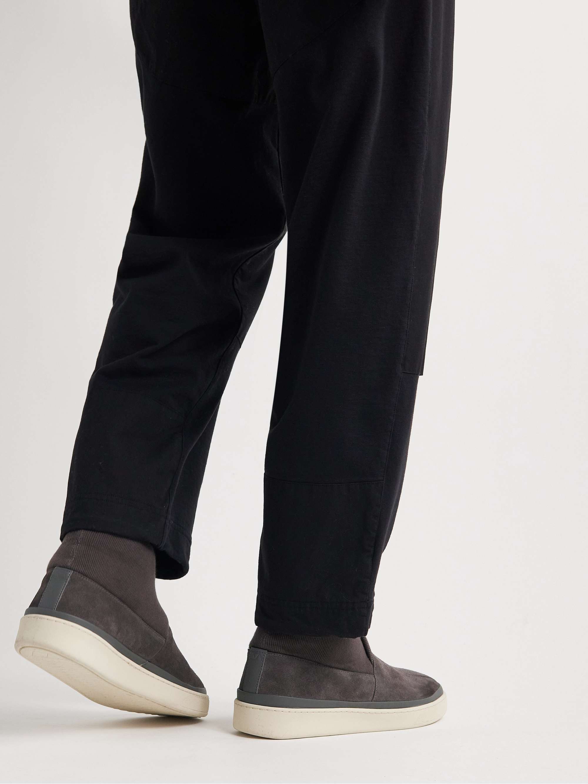 MULO Ribbed-Knit and Suede Slippers