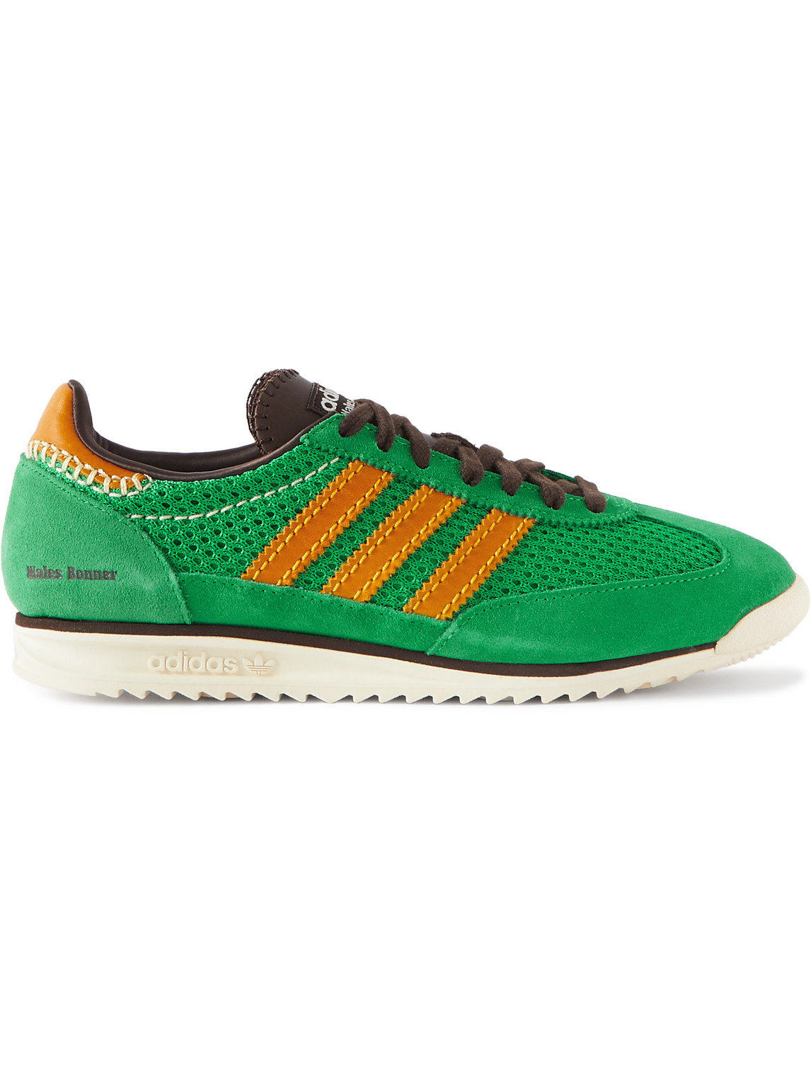 Adidas Consortium Wales Bonner Sl72 Suede And Mesh Sneakers In Green