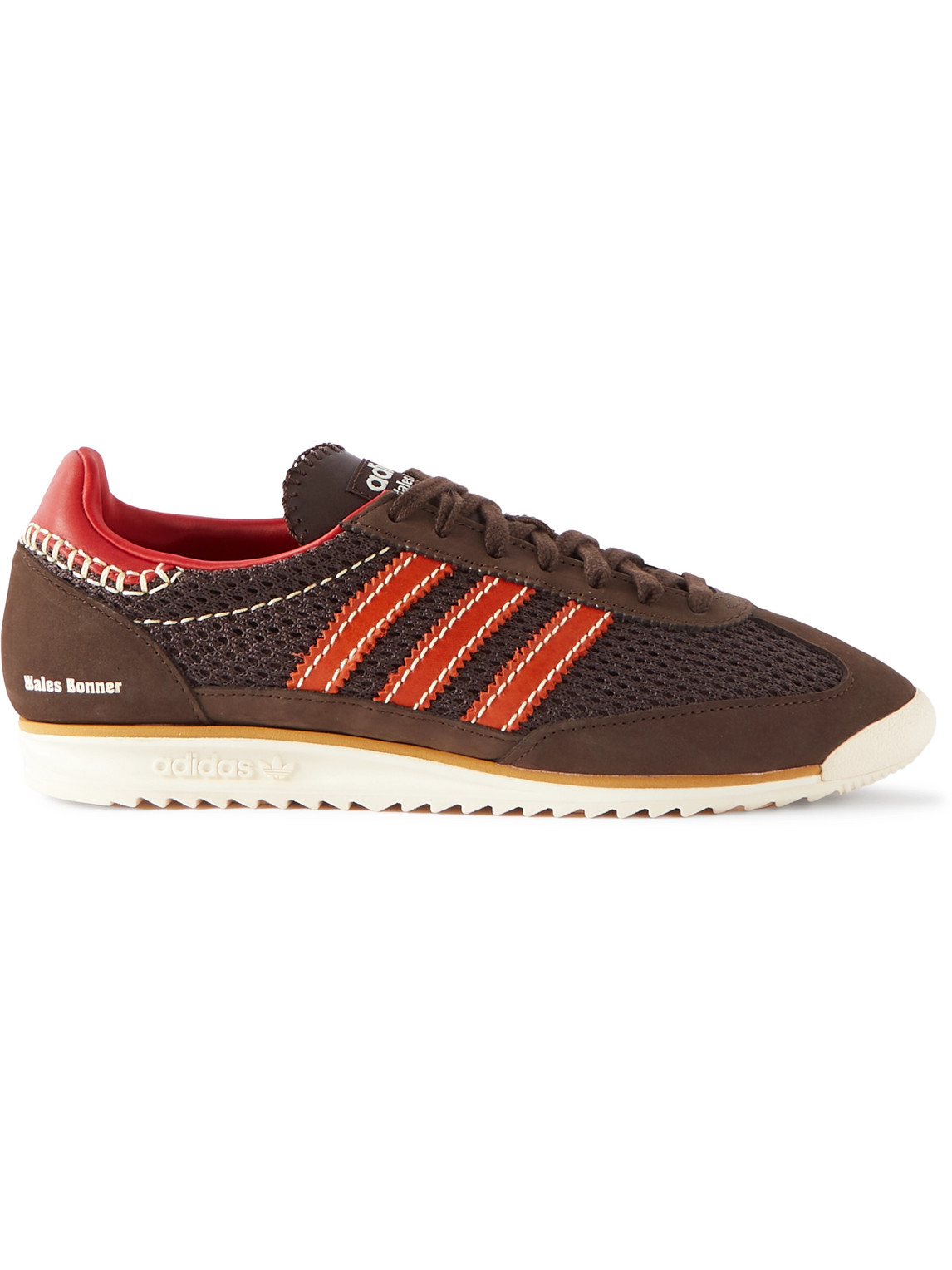 Adidas Consortium Wales Bonner Sl72 Suede And Mesh Sneakers In Brown