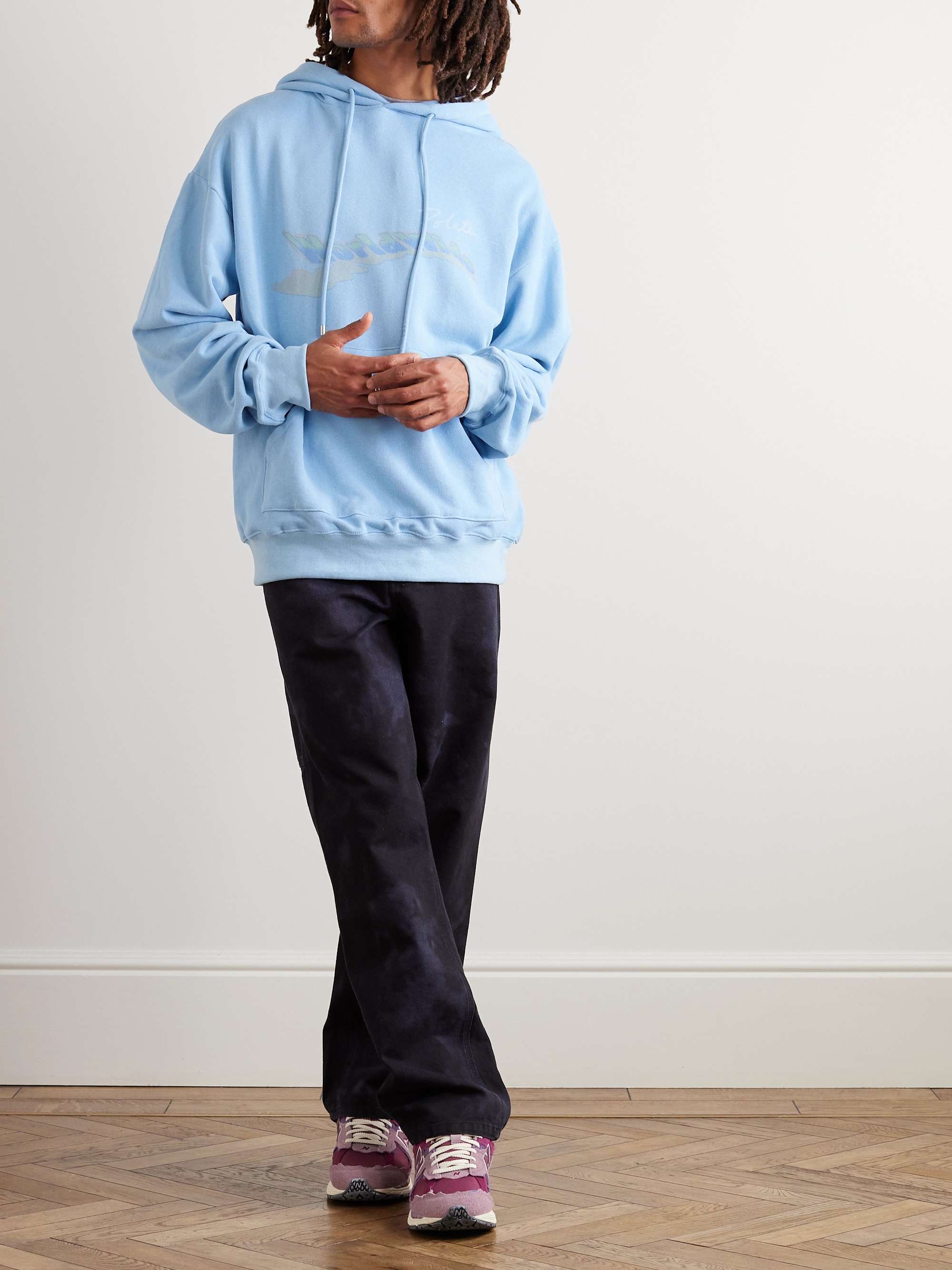 POLITE WORLDWIDE Logo-Print Hemp and Cotton-Blend Jersey Hoodie