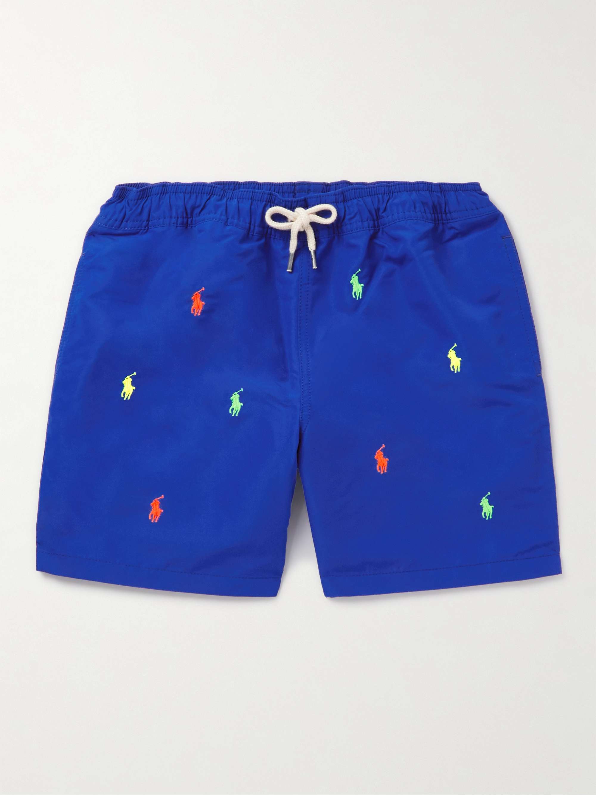 POLO RALPH LAUREN KIDS Traveller Logo-Embroidered Recycled Swim Shorts ...