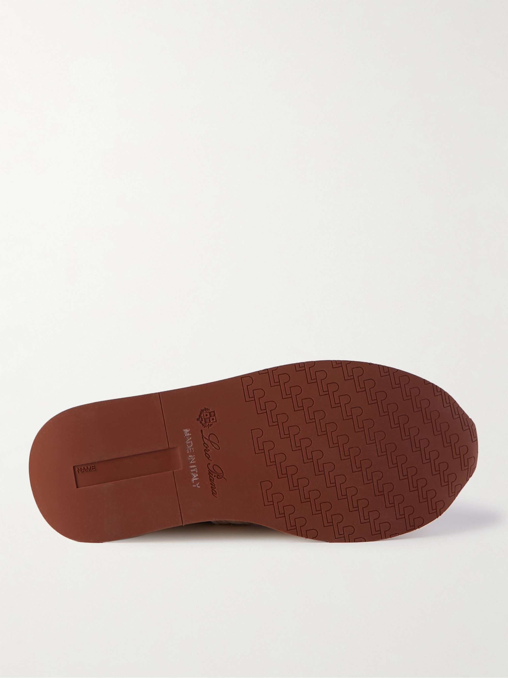 LORO PIANA KIDS حذاء سنيكرز Walk من نسيج شبكي وقطع قماشية من جلد السويد والجلد